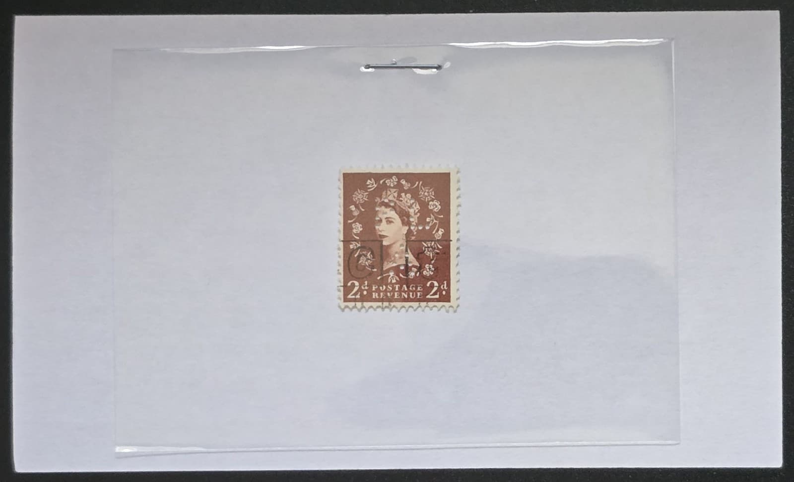 Great Britain 1954-65 Scott #317 Queen Elizabeth II - "PLA" PERFIN - Stamp 3