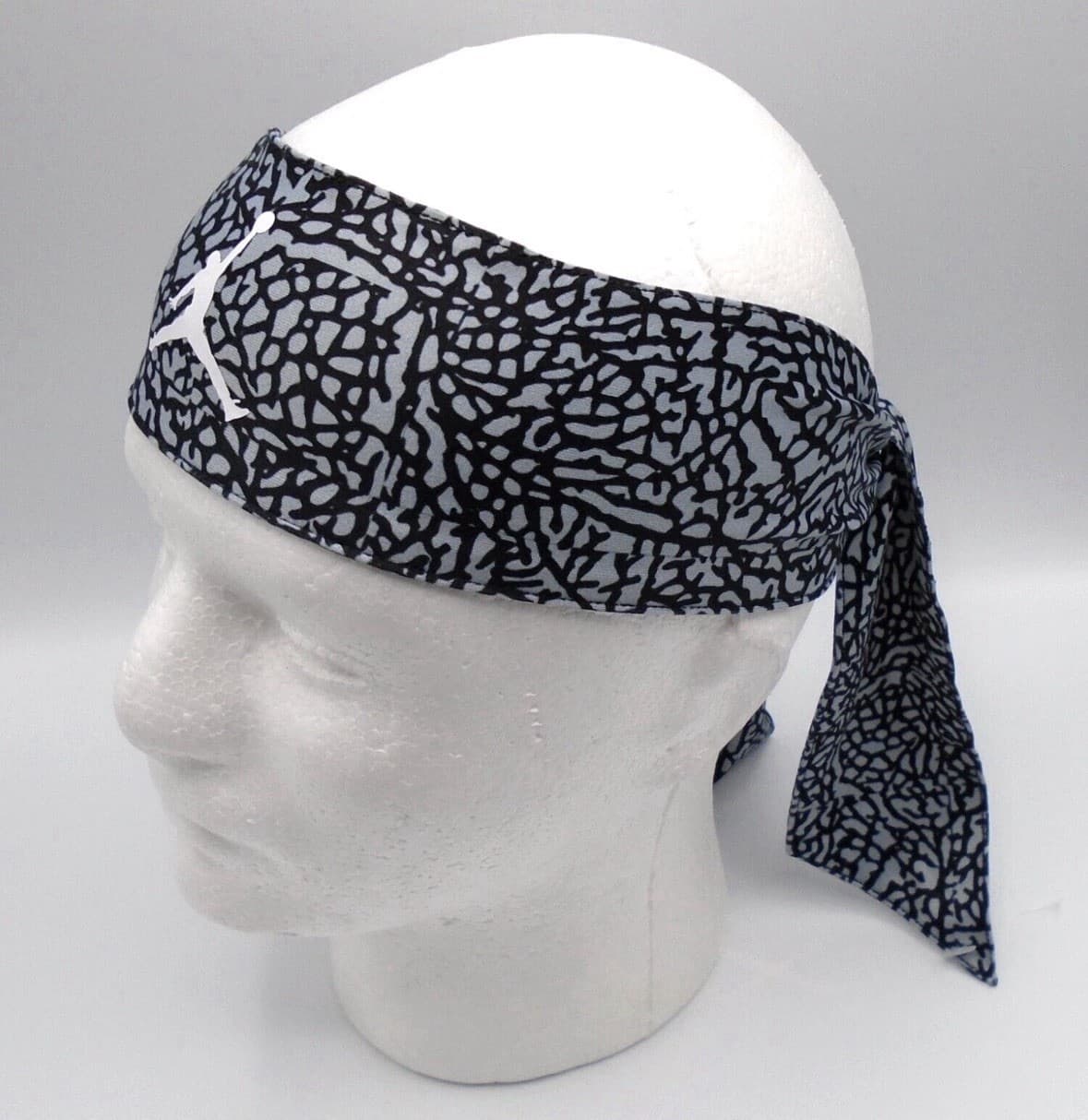 Nike Jordan Dri-Fit Head Tie JumpMan Adult Elephant Print Wolf Grey/Black/White 2