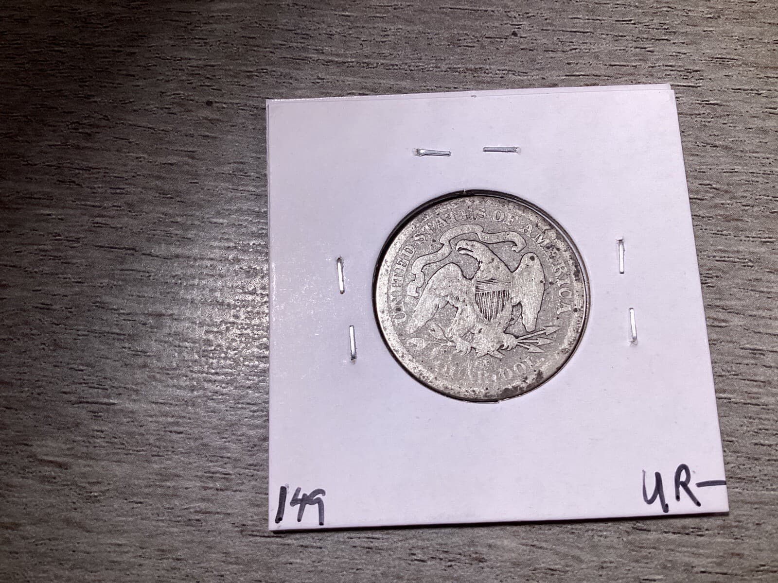 1876 CC Seated Liberty Carson City Mint CC Silver Quarter 90% Silver 110524 13ur 2