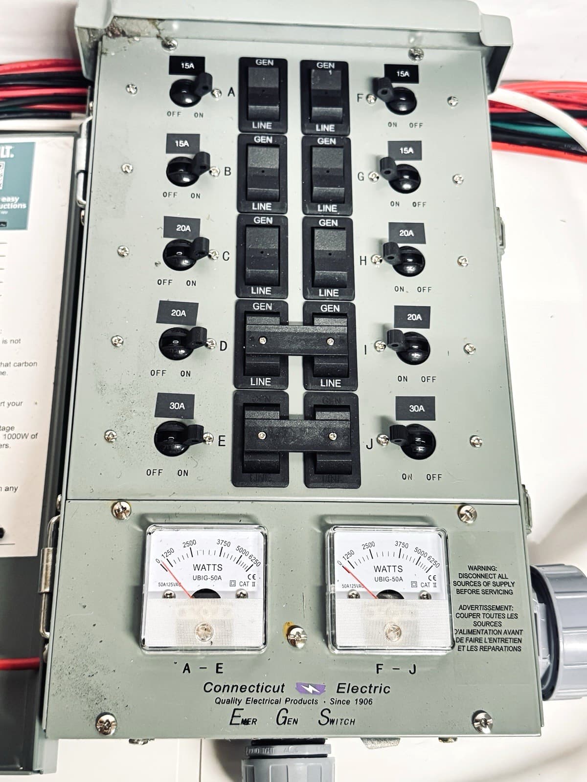Connecticut Electric Emergen Transfer Switch - 50 Amp, 10-Circuit, 12500 Watts 2