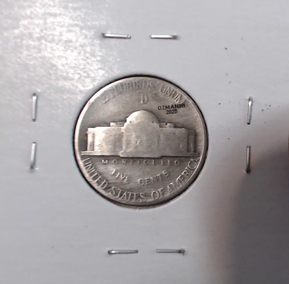 HOBO Bomber Pilot Eagle Made From A REAL WWII Silver War Nickel 35% SIGNED 2