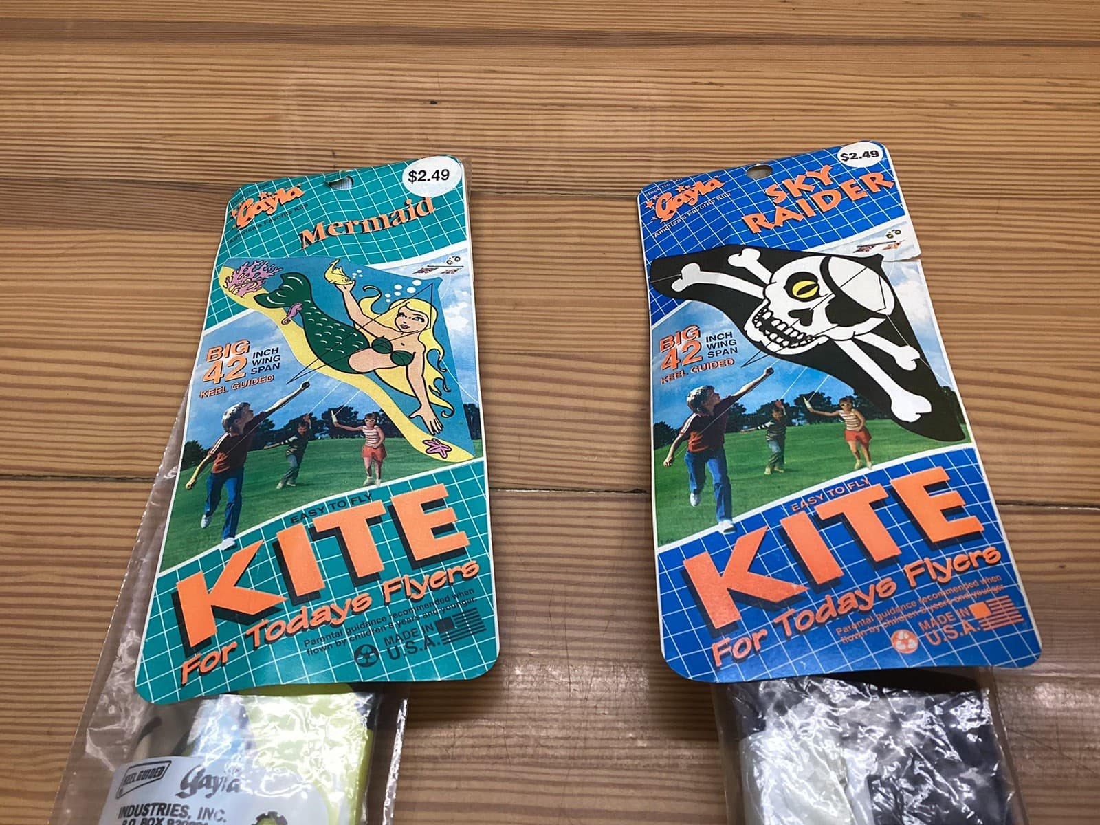 Vintage 1991 Gayla 42" Kites Pair Sky Raider & Mermaid Still Sealed🪁 L👀K ! 3