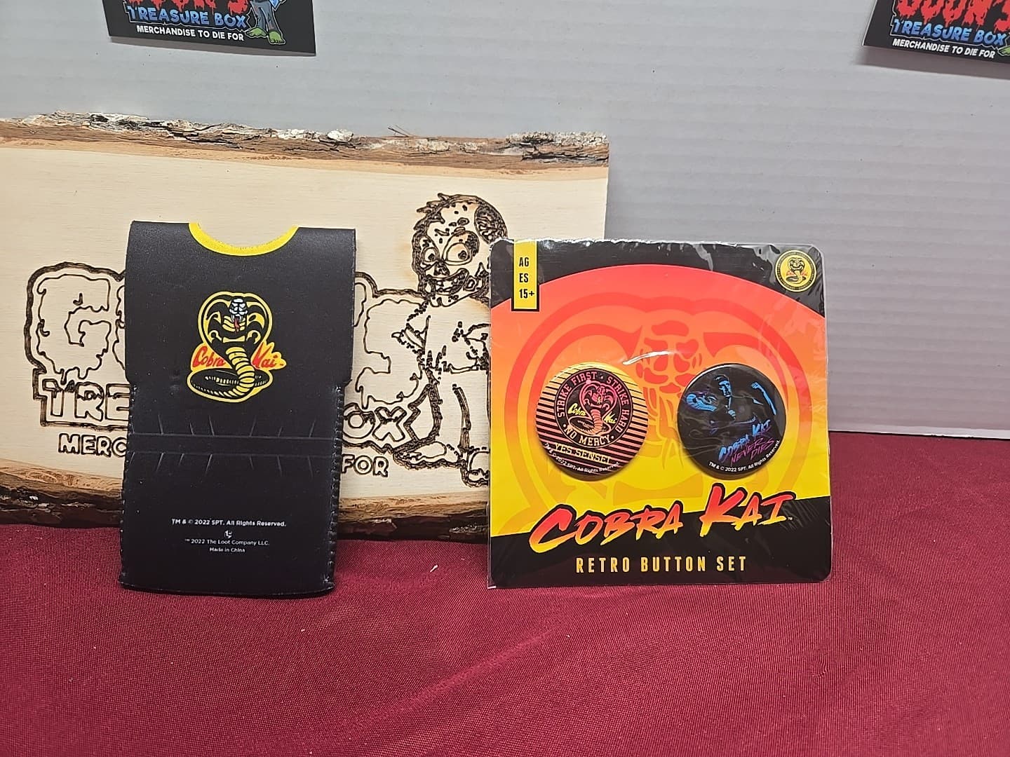 Cobra Kai Lootcrate Merch Bottle Coozy & Set Of 2 Pins 2022