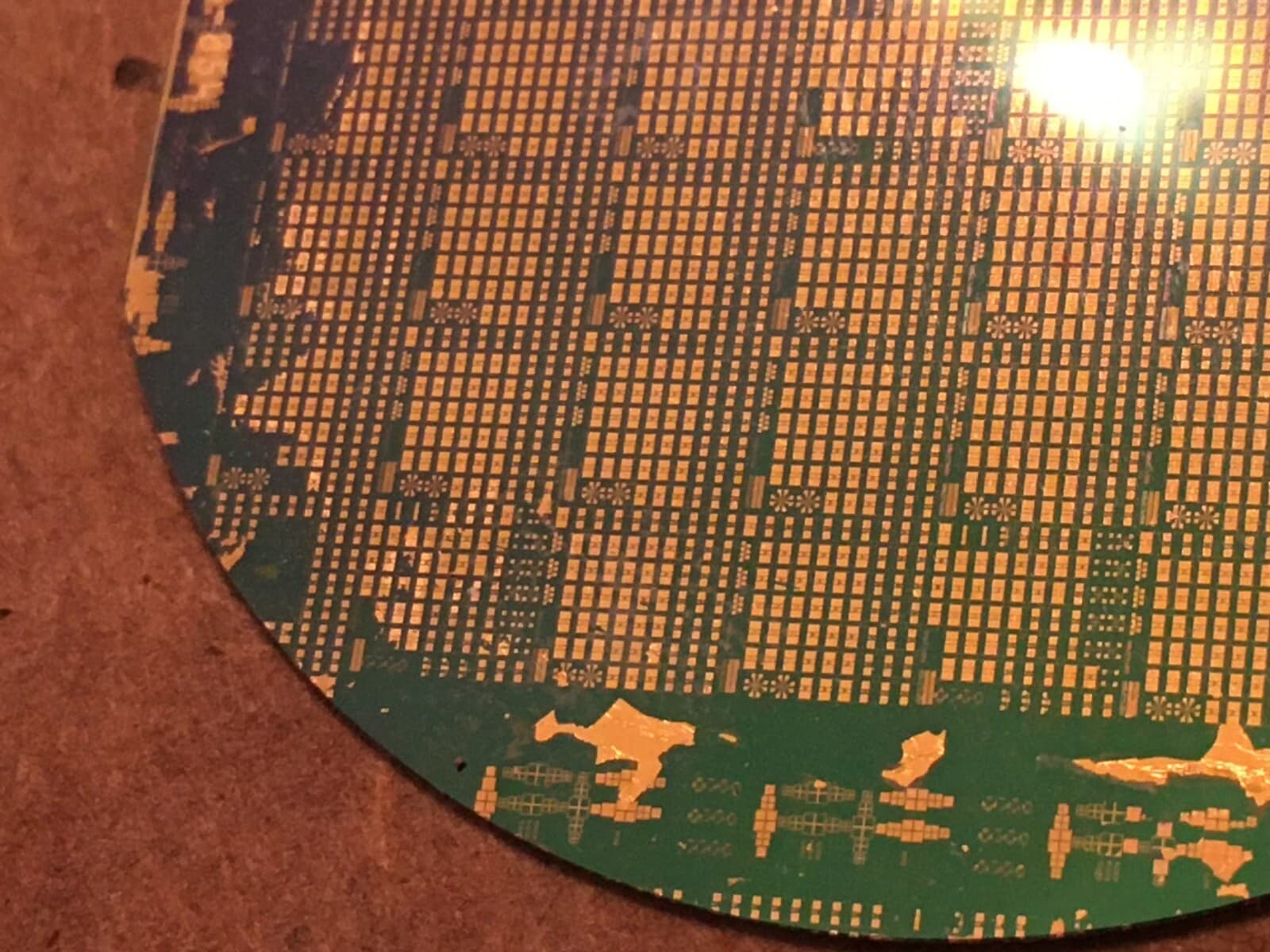 2" Gold Silicon Wafer Unique Extremely Rare RF NAND, Bell Labs? Wafer 4