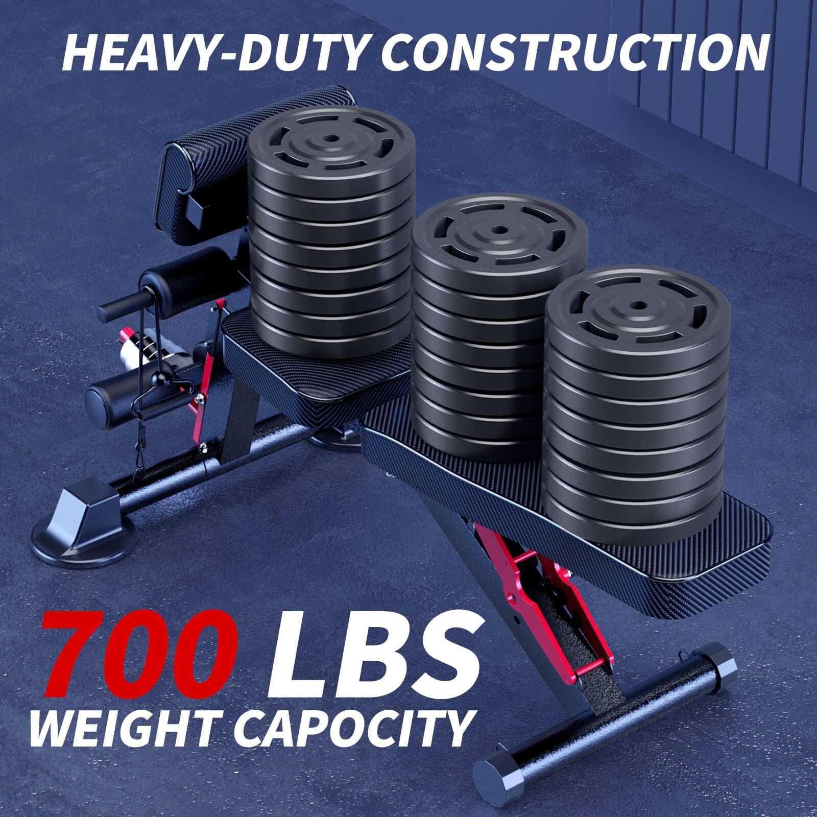 Folding Adjustable Workout Bench, 800LBS Capacity for Home Gym, Compact Storage 5