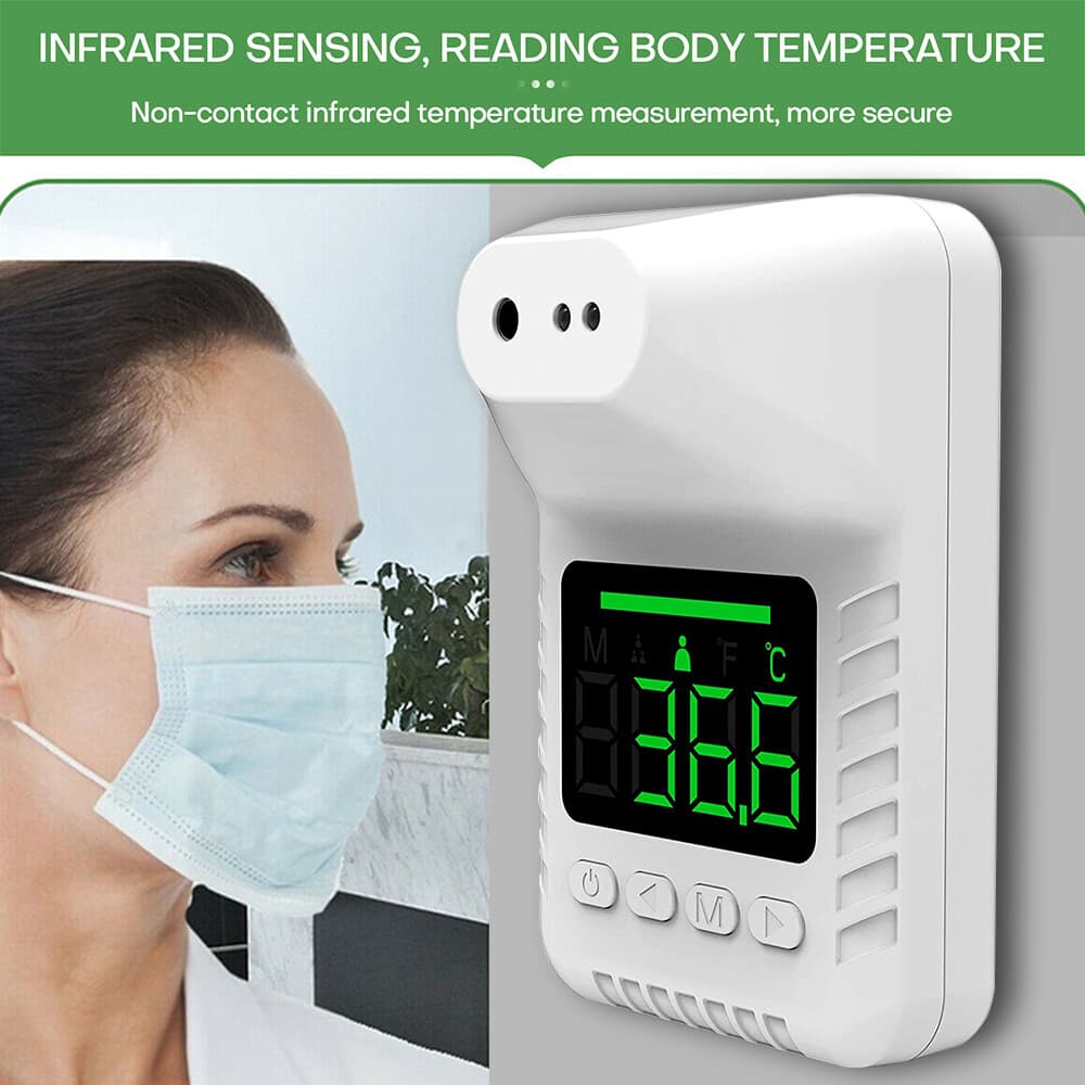 Wall Mount Digital Infrared Thermometer Forehead Non-contact Temperature Gun NEW 2