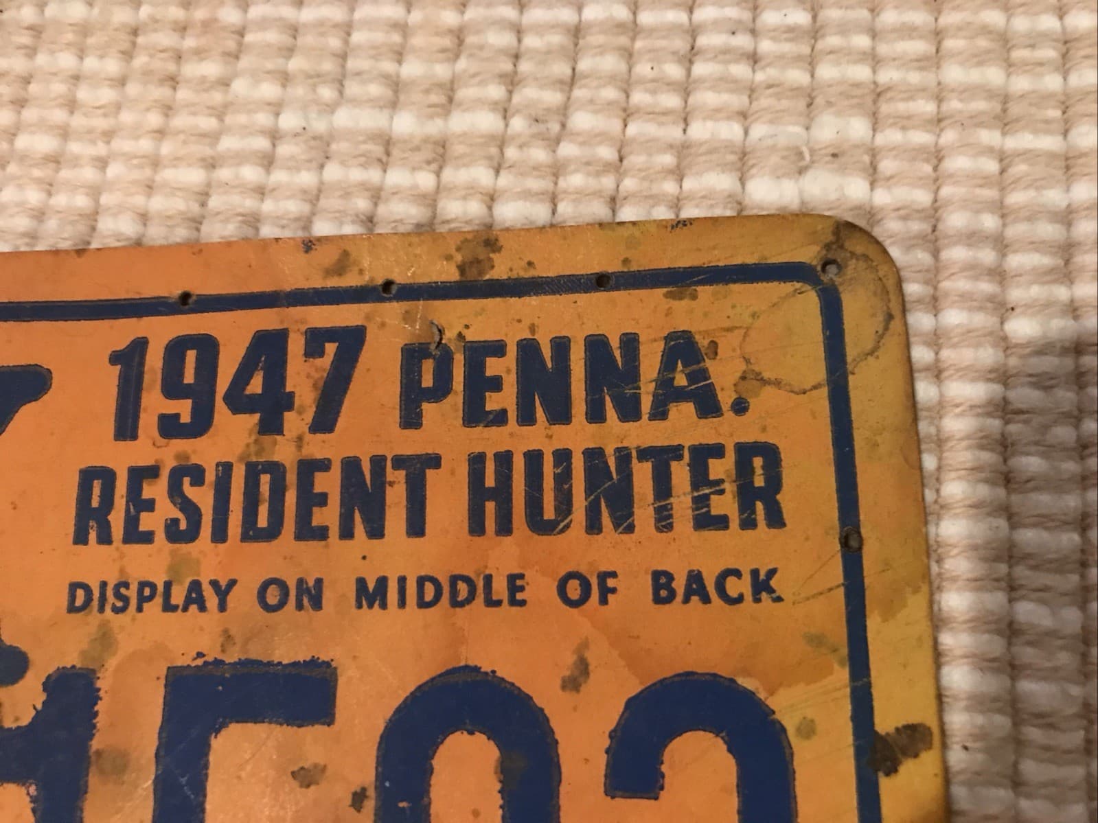 1947 PENNSYLVANIA RESIDENT HUNTER VINTAGE LICENSE 2