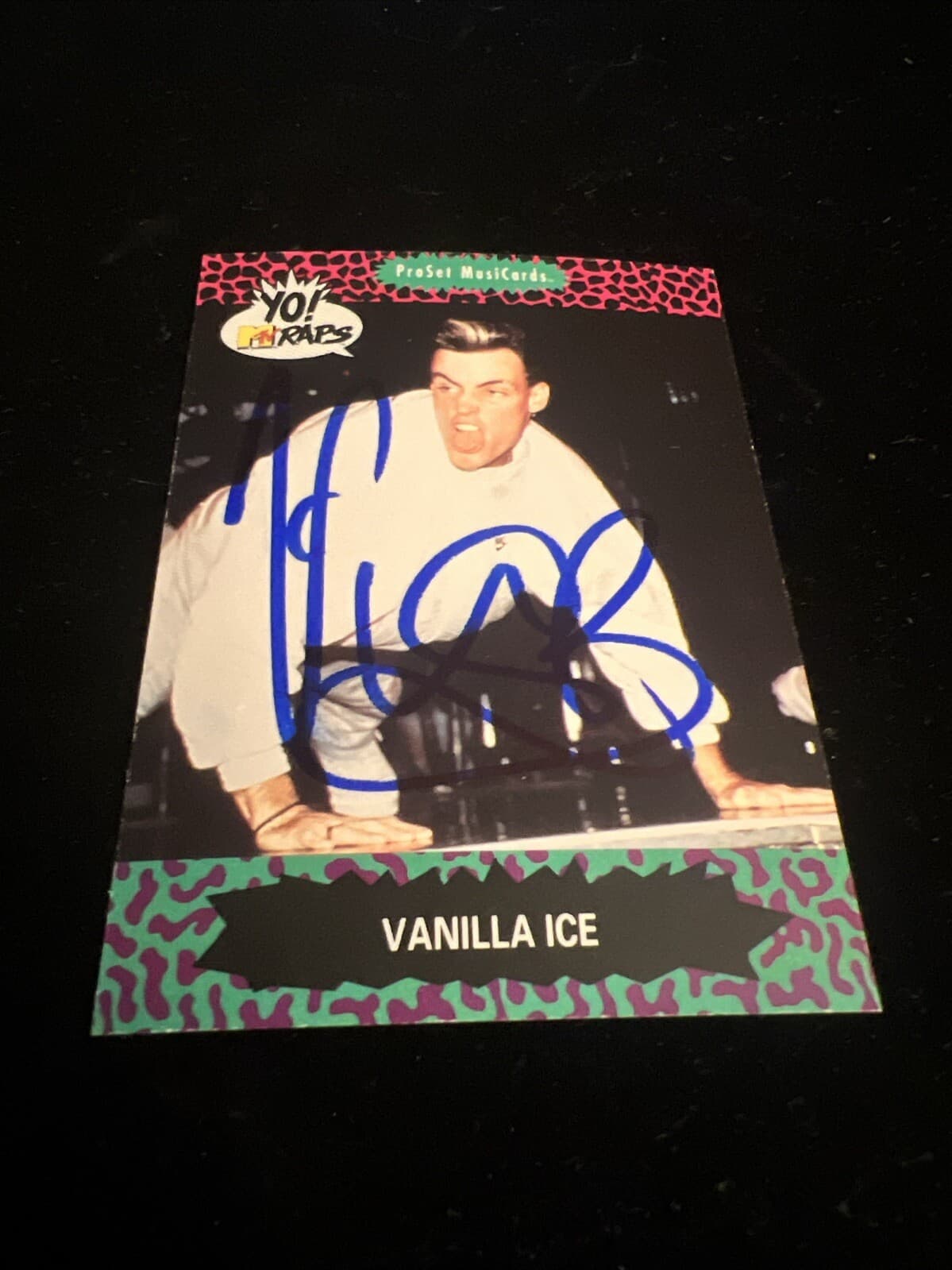 RAPPER/SINGER VANILLA ICE AUTOGRAPHED YO MTV RAPS CARD #89 ROB VAN WINLKE B 2