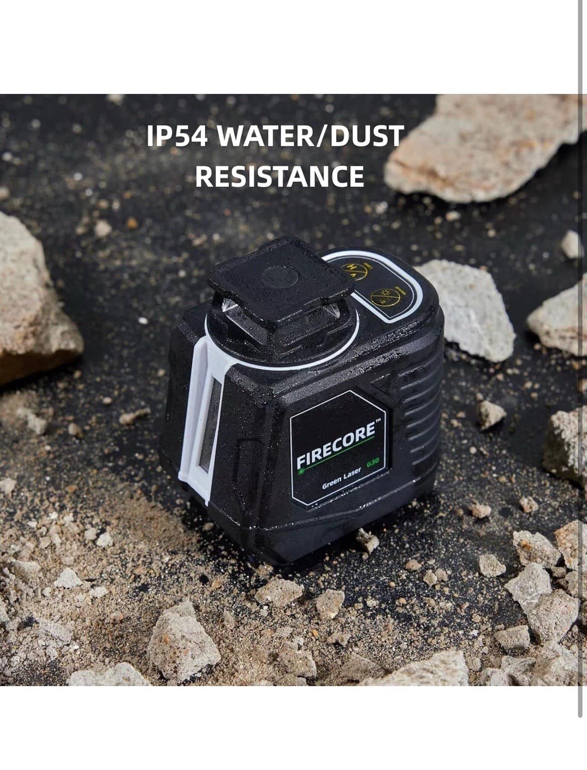 Firecore Laser Level with Tripod, 360° Self Leveling Cross Line Laser Level, Gre 6