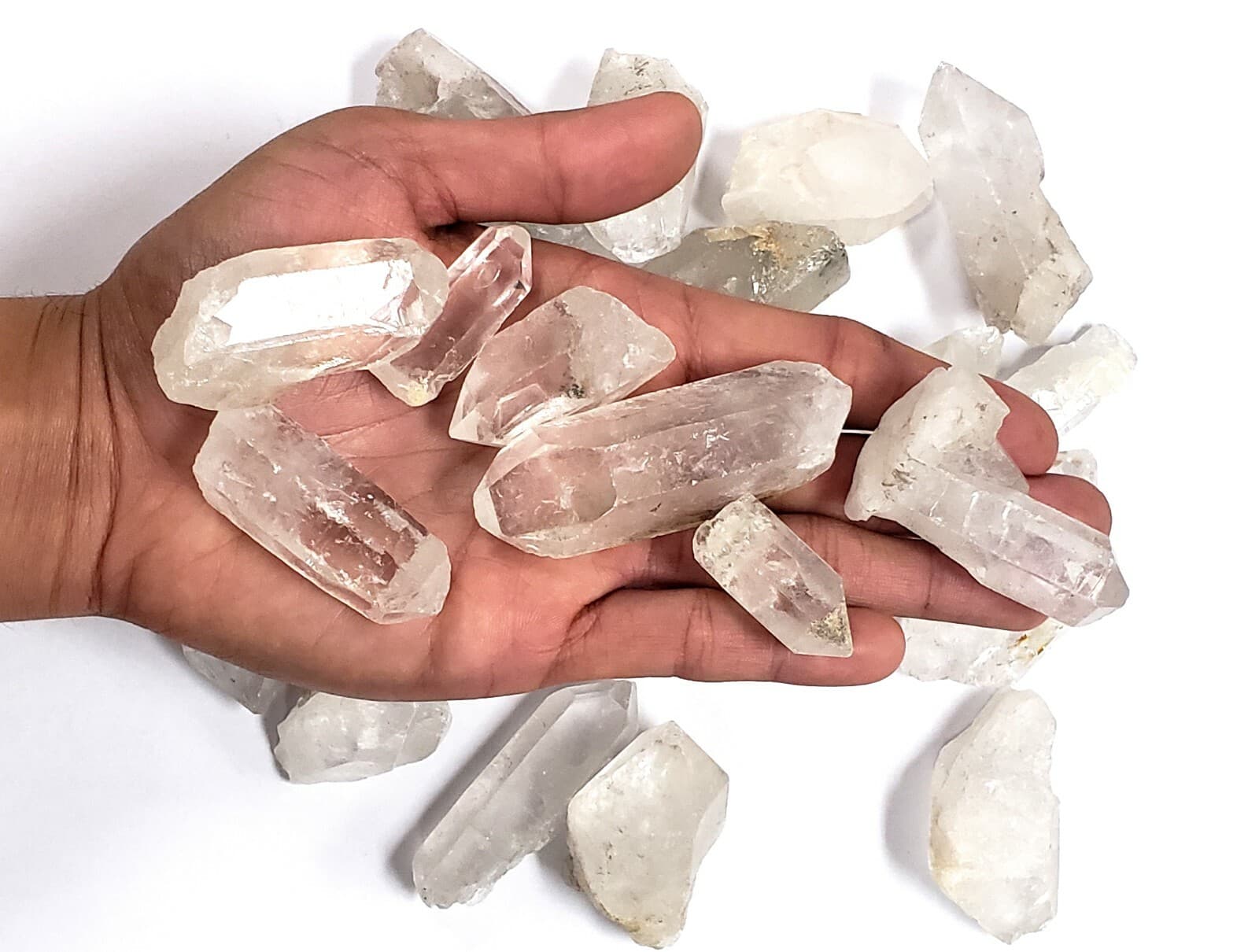 Quartz Crystal Bulk 1 LB - 2 LBS - Wholesale Quartz Crystal Points  3