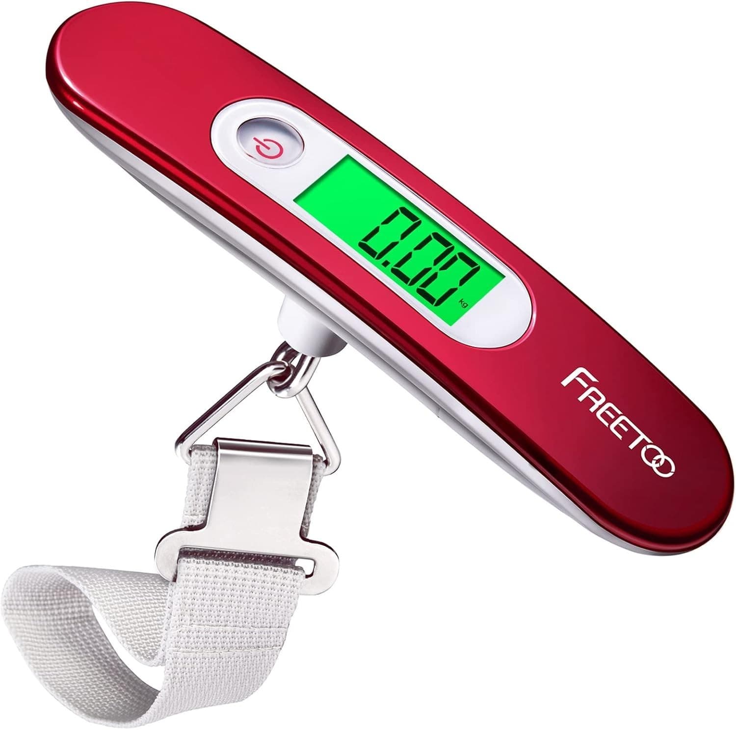 Stylish Red Digital Hanging Luggage Scale - 110 lb Capacity & Battery Included 3