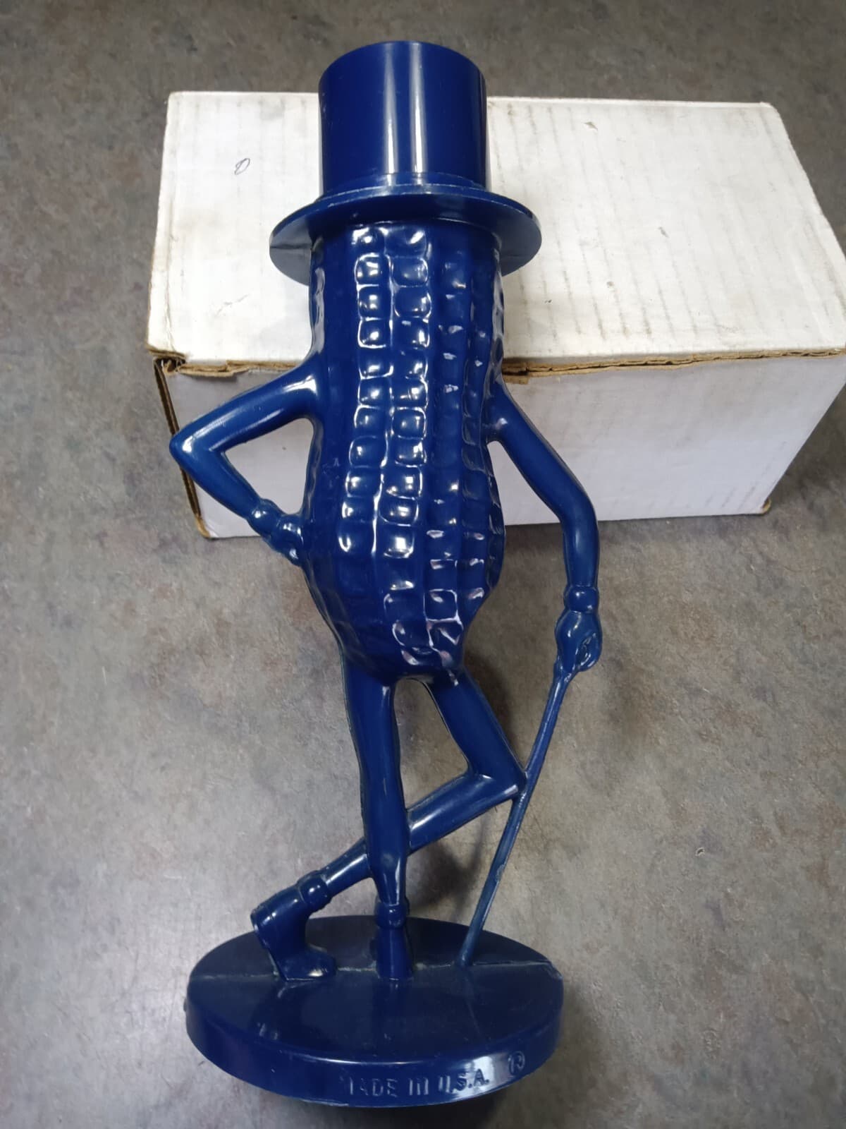 Dark Blue  Planters Mr Peanut coin bank advertising mascot figure scarce color 4