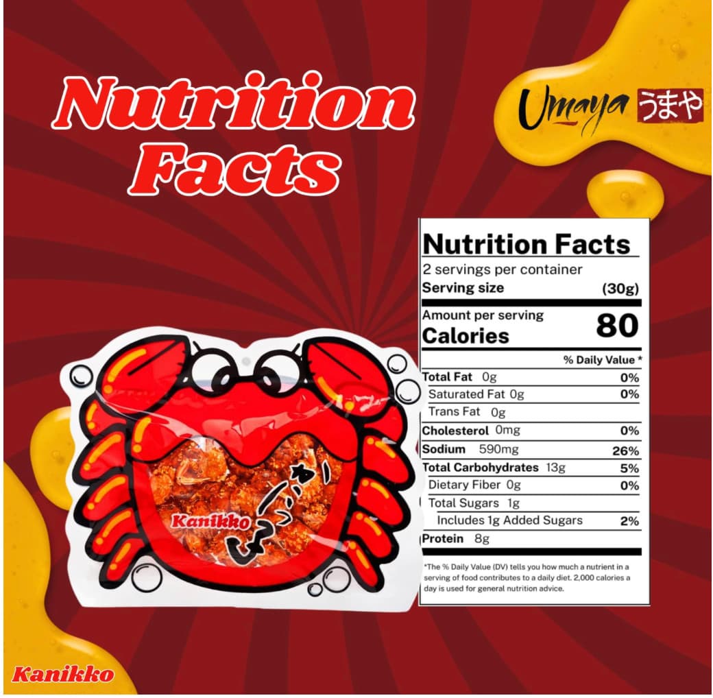 UMAYA Okabe Kanikko - Crunchy Japanese Baby Crabs Snack, Sweet & Savory - 2.3 oz 3