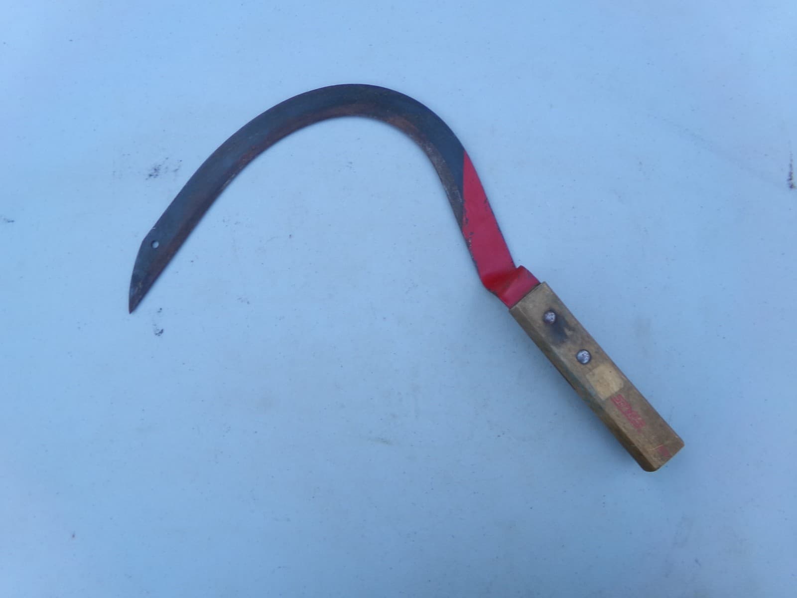 Vintage  Farm Hand Scythe Sickle Rustic Hand Tool Marked