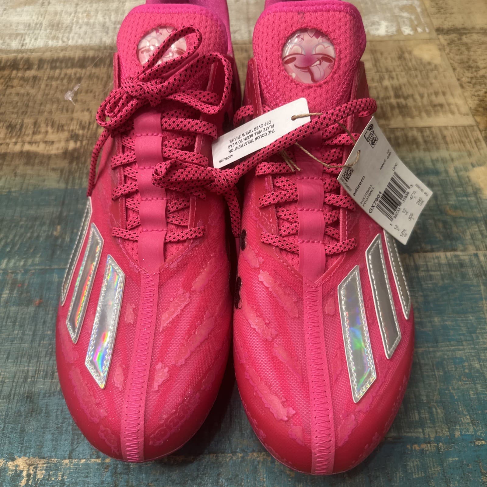 Adidas Adizero 'Big Mood' Football Cleats Pink GX7901 Men Size 12.5 6