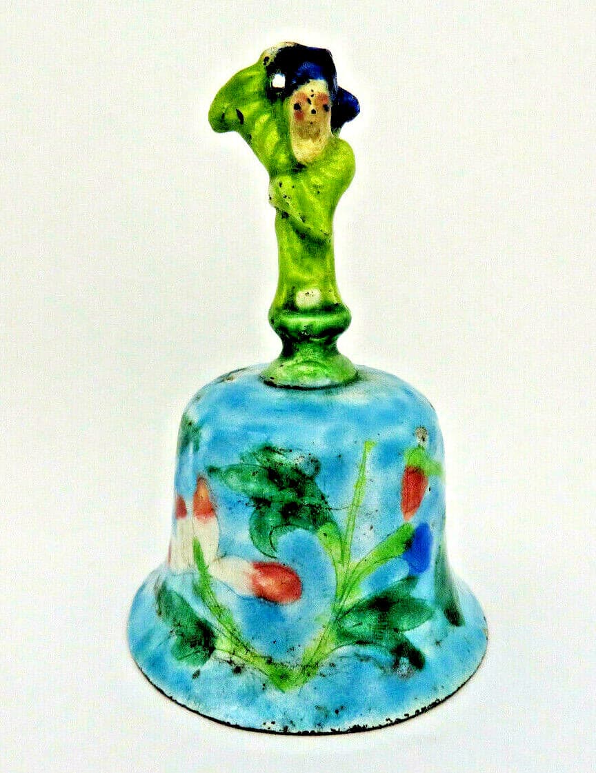 Antique Qing Chinese Enamel Bell ~ Taoist Immortal Figure