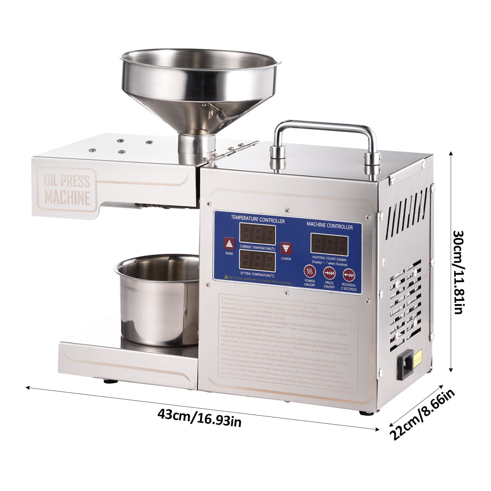 Cold Hot Oil Press Machine Commercial Nut Seed Oil Expeller Oil Extractor 80rmp 5