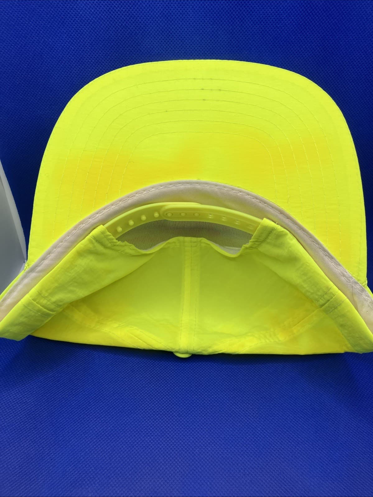 NASCAR HOOTERS’ 500 MAC Tools Racing 1992 Neon Yellow Snap Back Hat Autographed 5