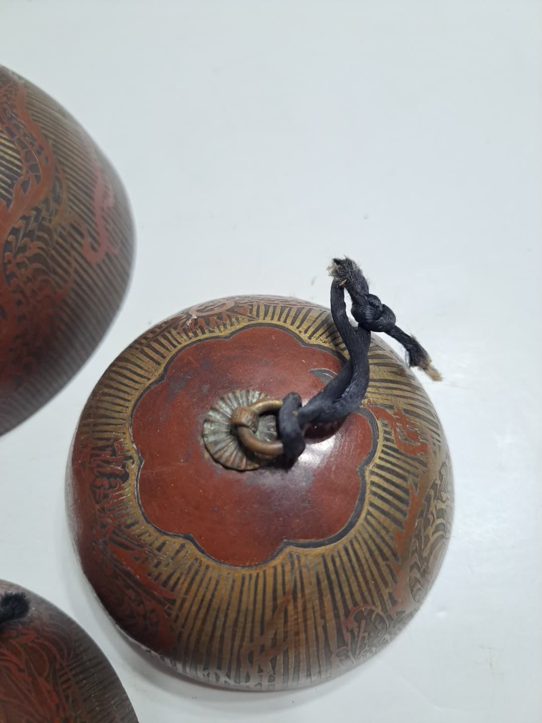 20th Century Chinese Brass Four Tier Cascading Temple Bell with Dragon... 4