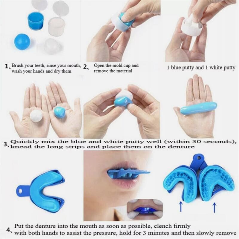 DIY Denture Kit Homemade Full Set False Teeth Dental Custom Dentures Repair Kit 6