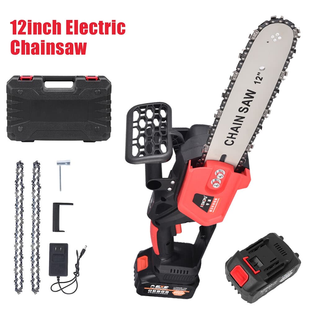 12" Cordless Chainsaw Brushless Electric Handheld Chain Saw w/ Battery & Charger 2
