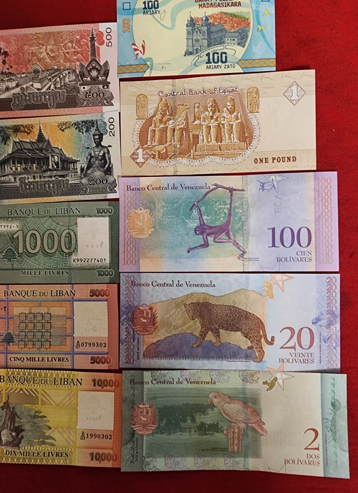 Uncirculated Lot of 10 Different Foreign PAPER MONEY BANKNOTES WORLD CURRENCY 6