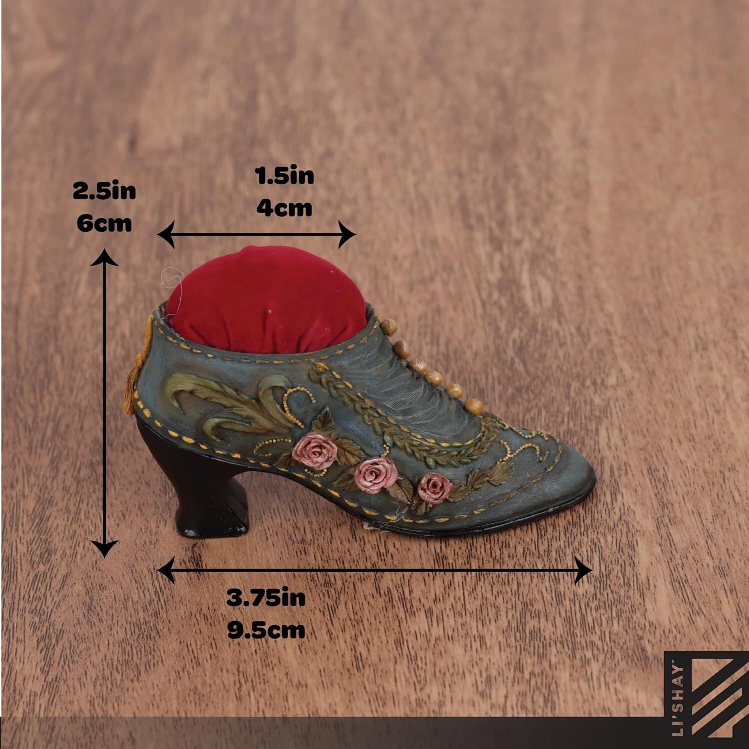 Li'Shay Shoe Shaped Pincushion, Vintage Victorian Style 5