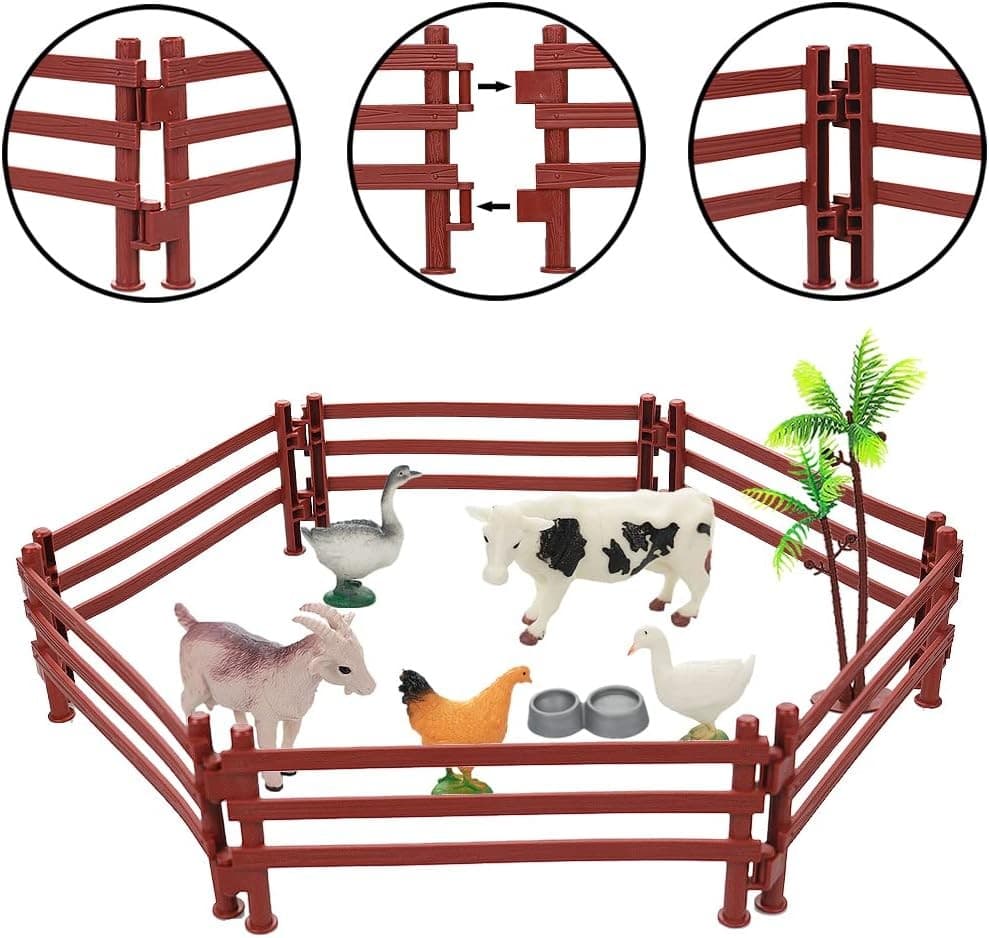 Realistic Farm Animal Figures Toys, 44 Pcs Plastic 44 Set  5