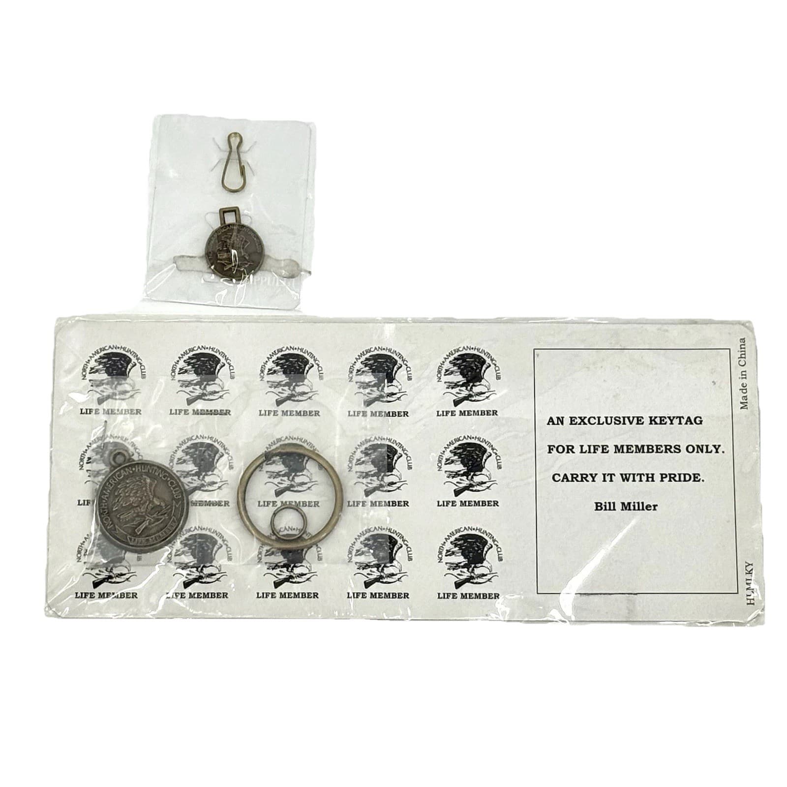 North American Hunting Club Life Member Brass Pendant Fob Key Tag