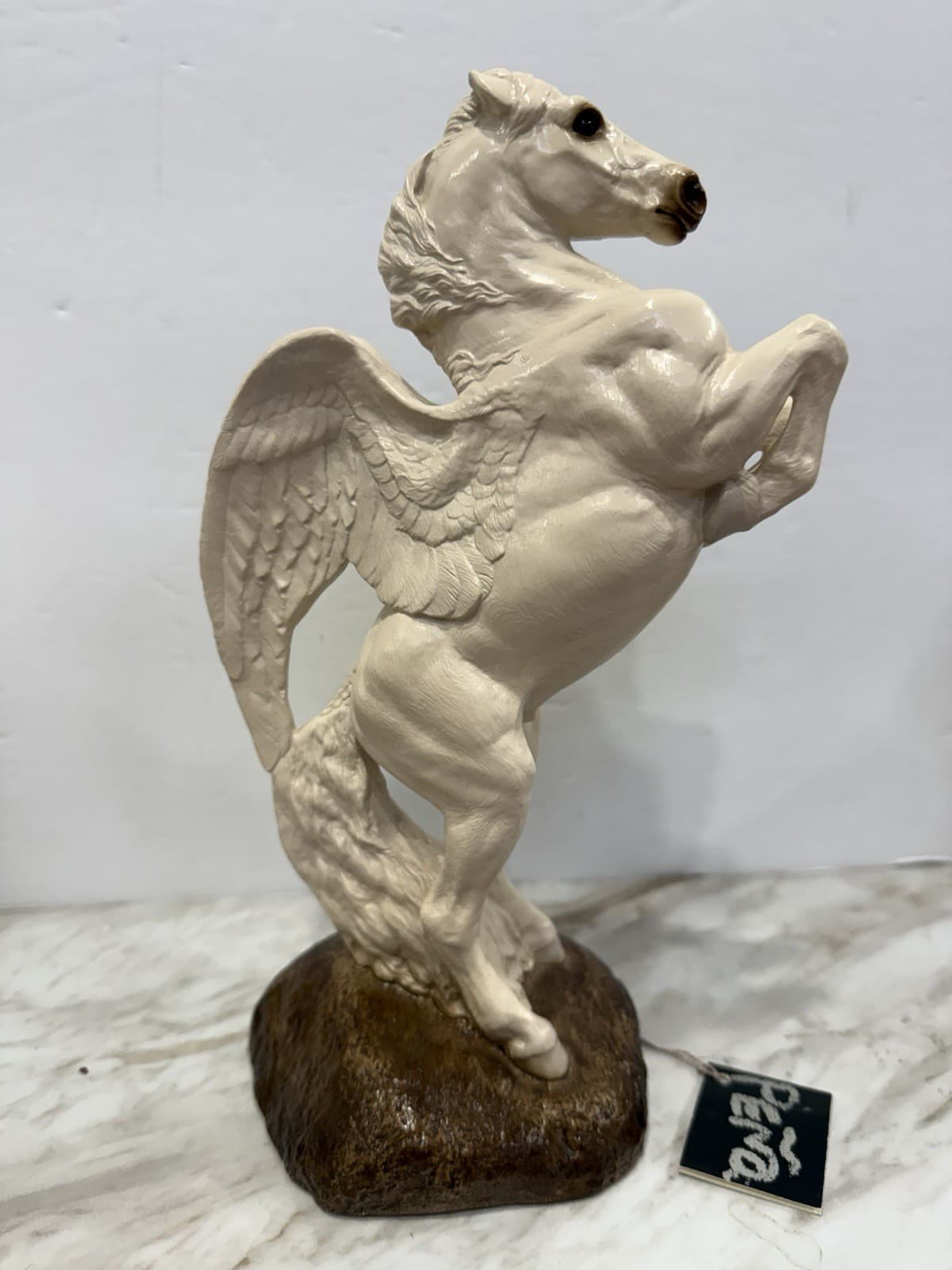 WINDSTONE EDITIONS PEGASUS Statue White Stallion Rearing Retired MelodyPena 1991 2