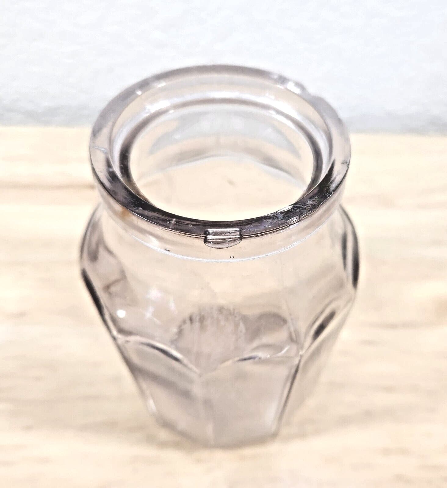 Antique 1920s AMETHYST Mustard Jar 10-Panel Design Condiment Bottle Embossed 363 6