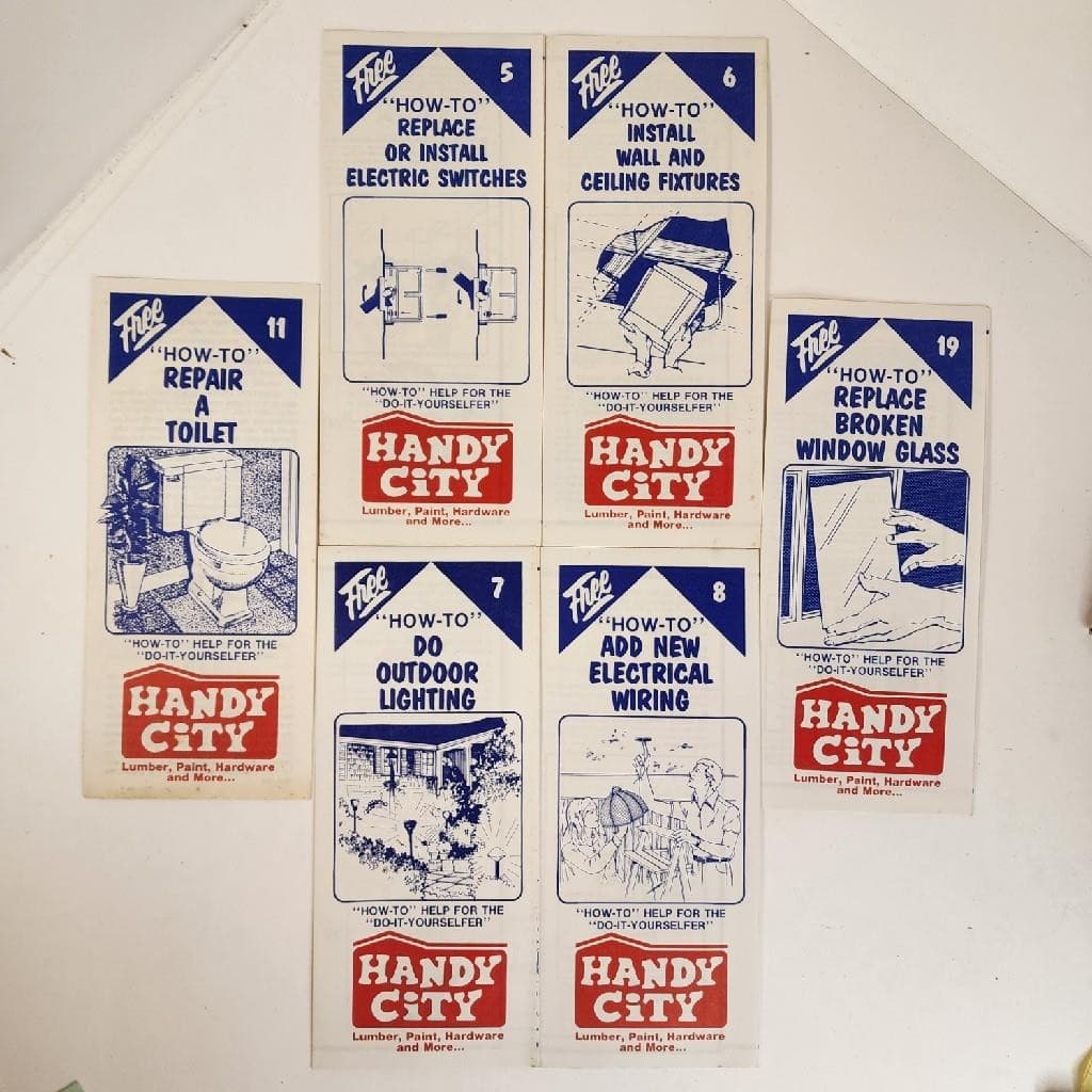 Handy City DYI brochures 1970s Hardware store pamphlets Home Improvement how tos 2