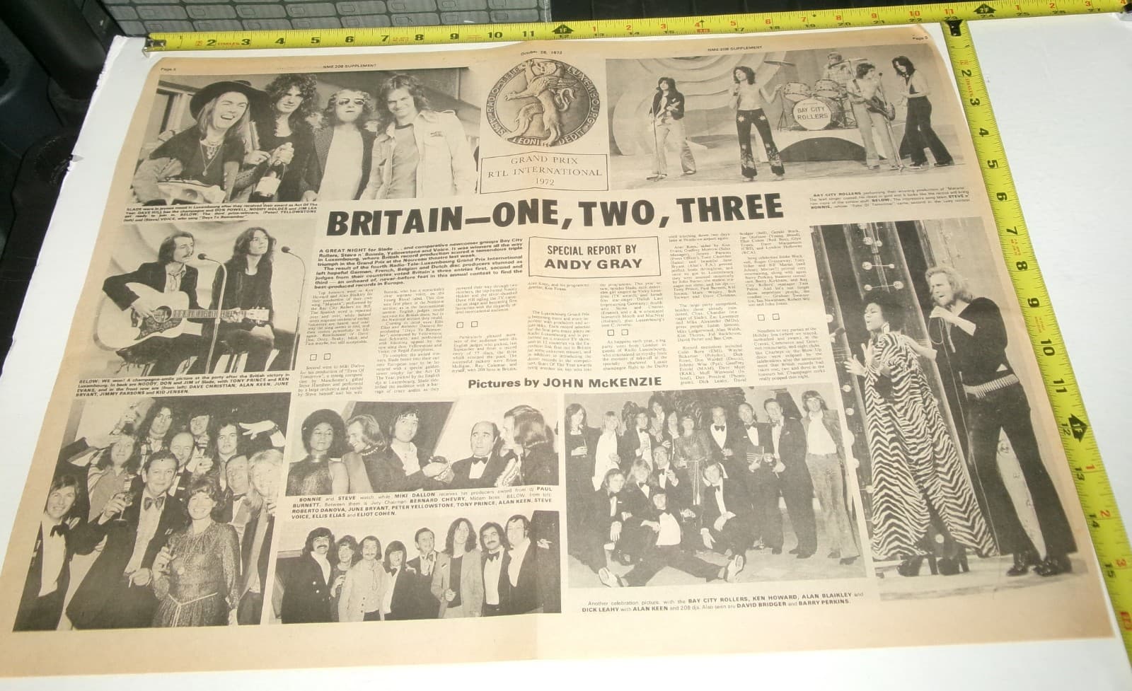 SLADE Vintage Original 2pc UK Newspaper Clipping Lot 1972 Noddy Holder Glam Rock 2
