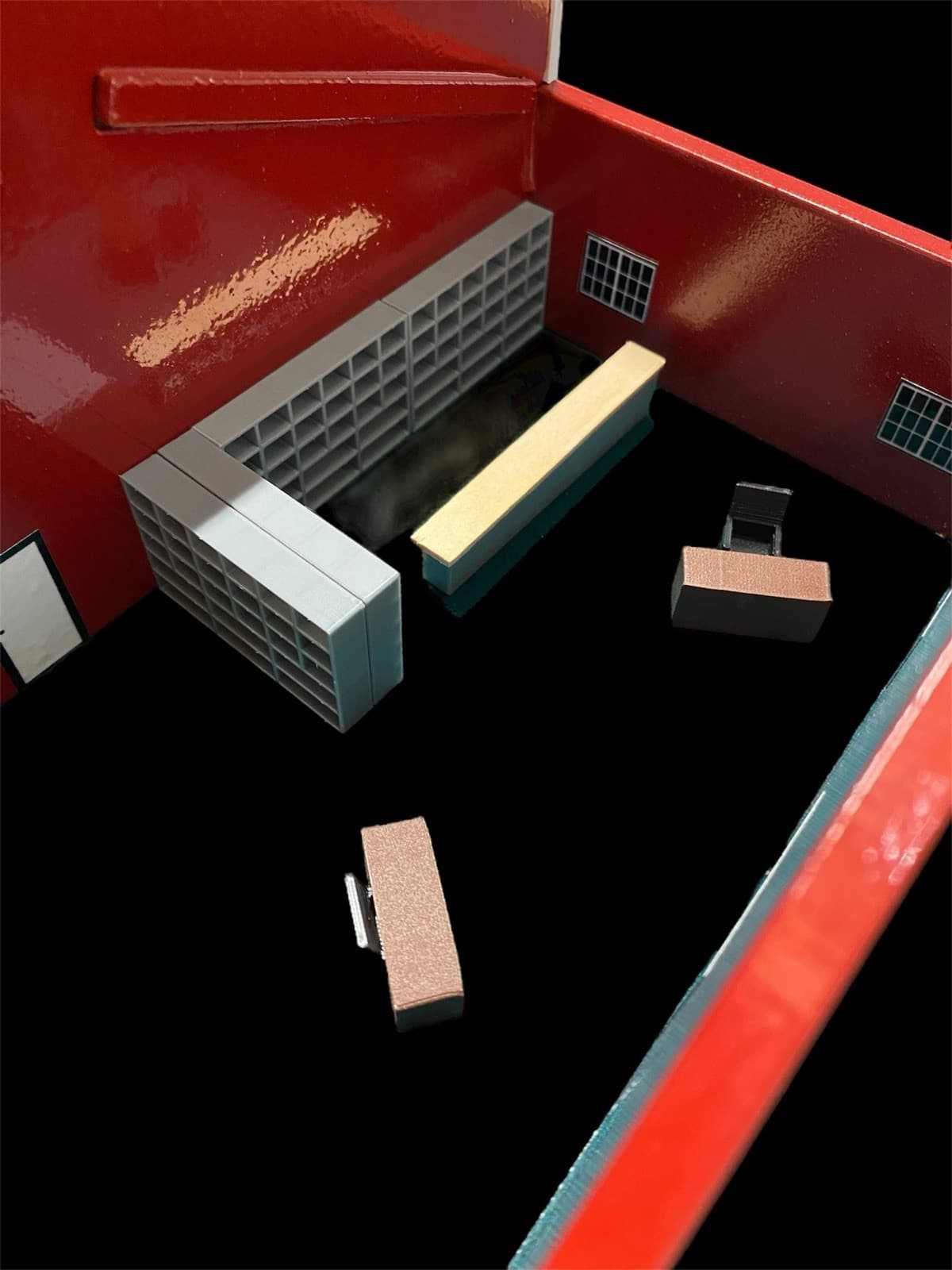 1/64 Farm Dealership Shop Building 50x80 White Sides Red Roof. Lights Up! 6