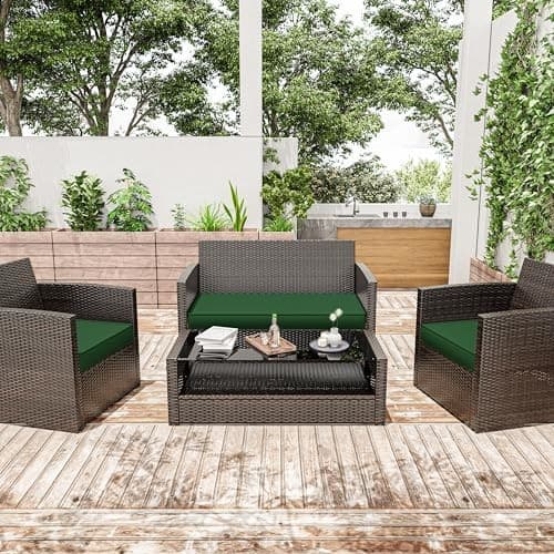 3 Pack Outdoor Furniture Cushions,High-Elastic Replacement Sponge Fits Green 6