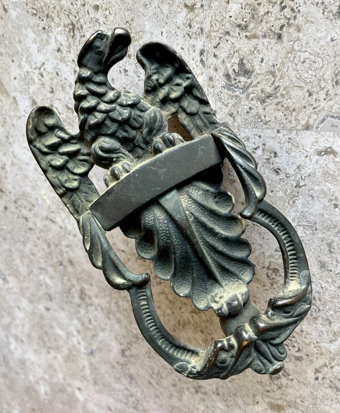 8" inch ANTIQUE dated 1914 AMERICAN EAGLE ARCHITECTURAL SALVAGE DOORKNOCKER 2