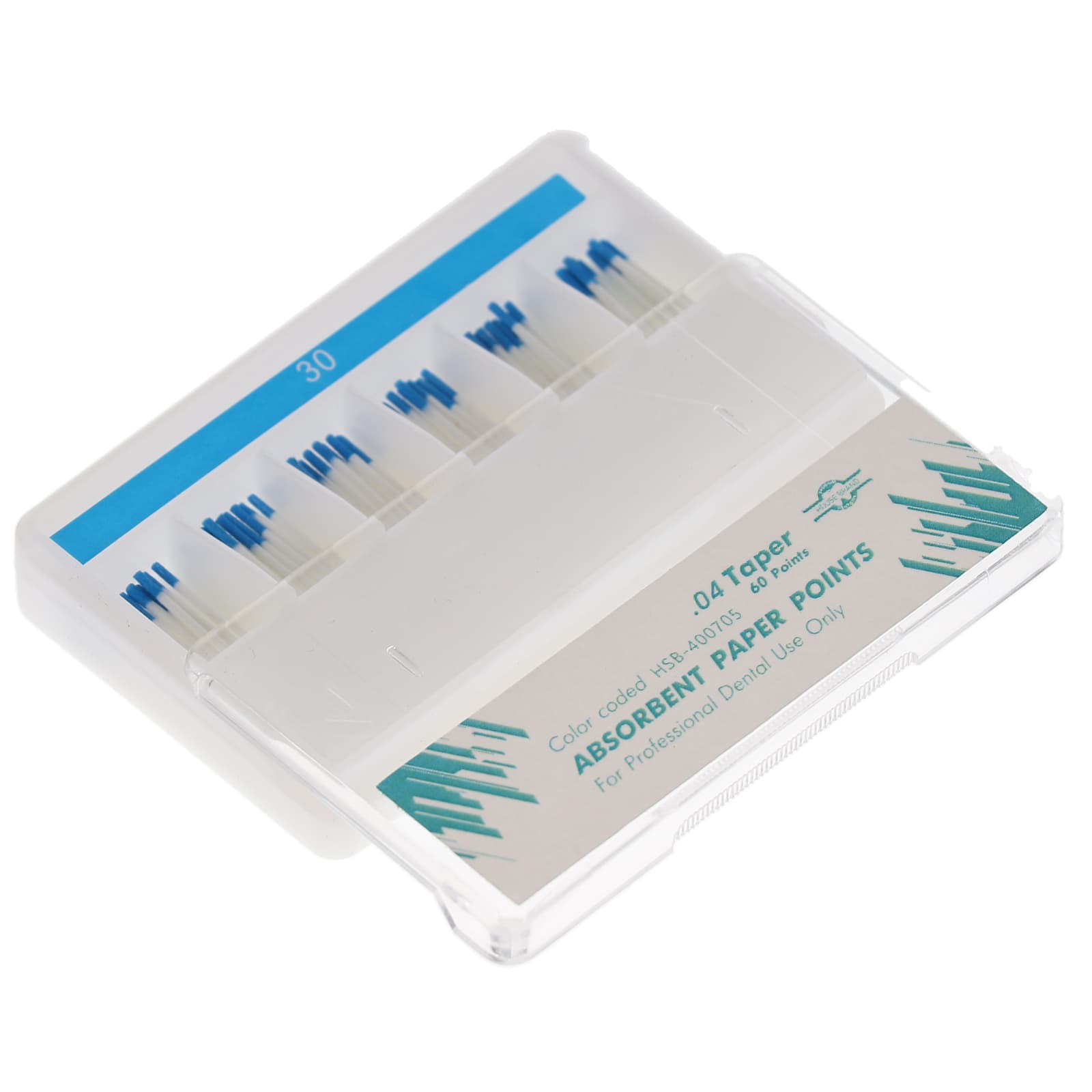 House Brand Dentistry 400705 HSB Absorbent Paper Points .04 Taper #30 60/Pk 3