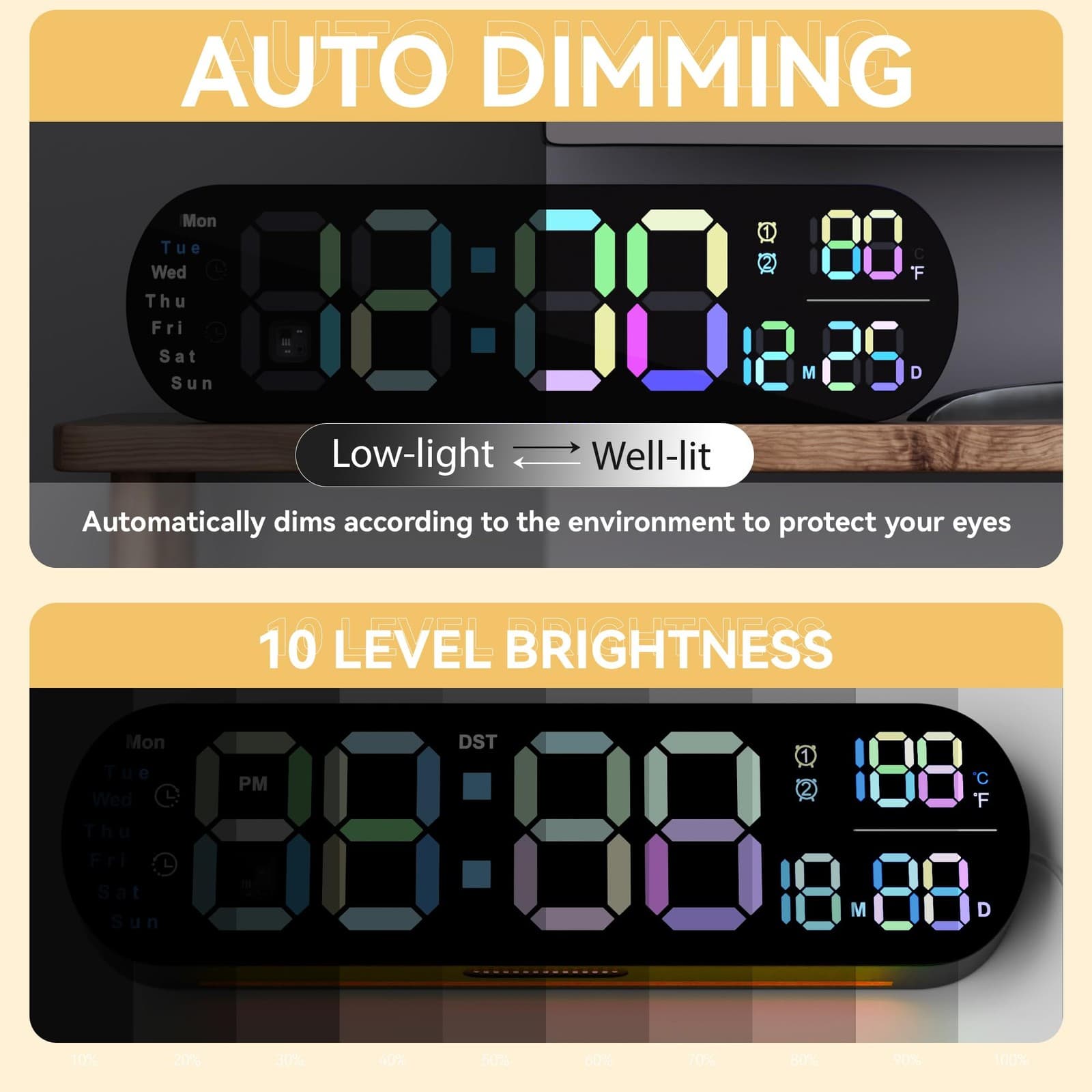 13.7 Inch Wall Clocks, Large Digital Wall Clock with Timer Remote Control Aut... 3