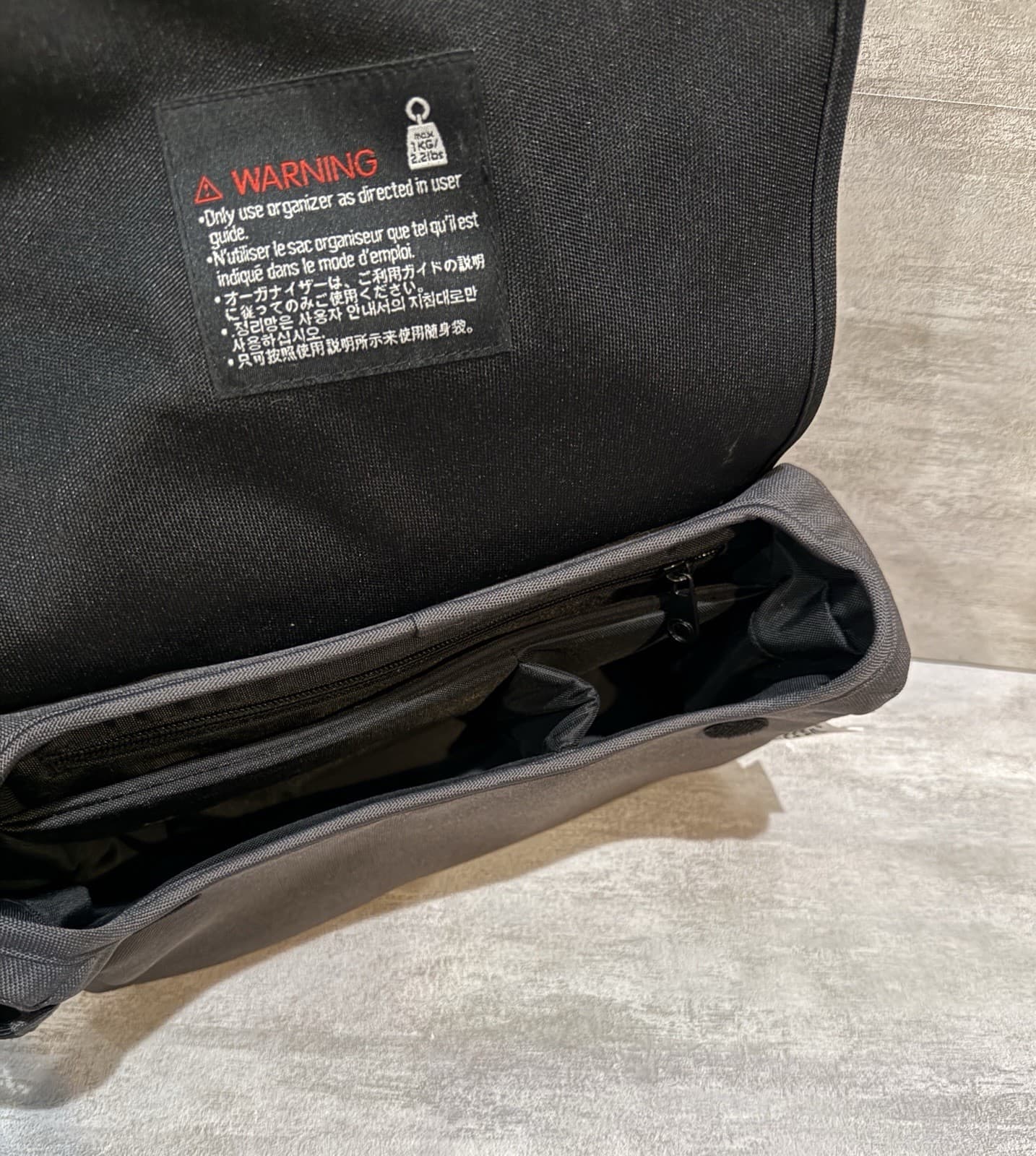 Bugaboo Black & Gray Stroller Handebar Organizer Diaper Bag  5