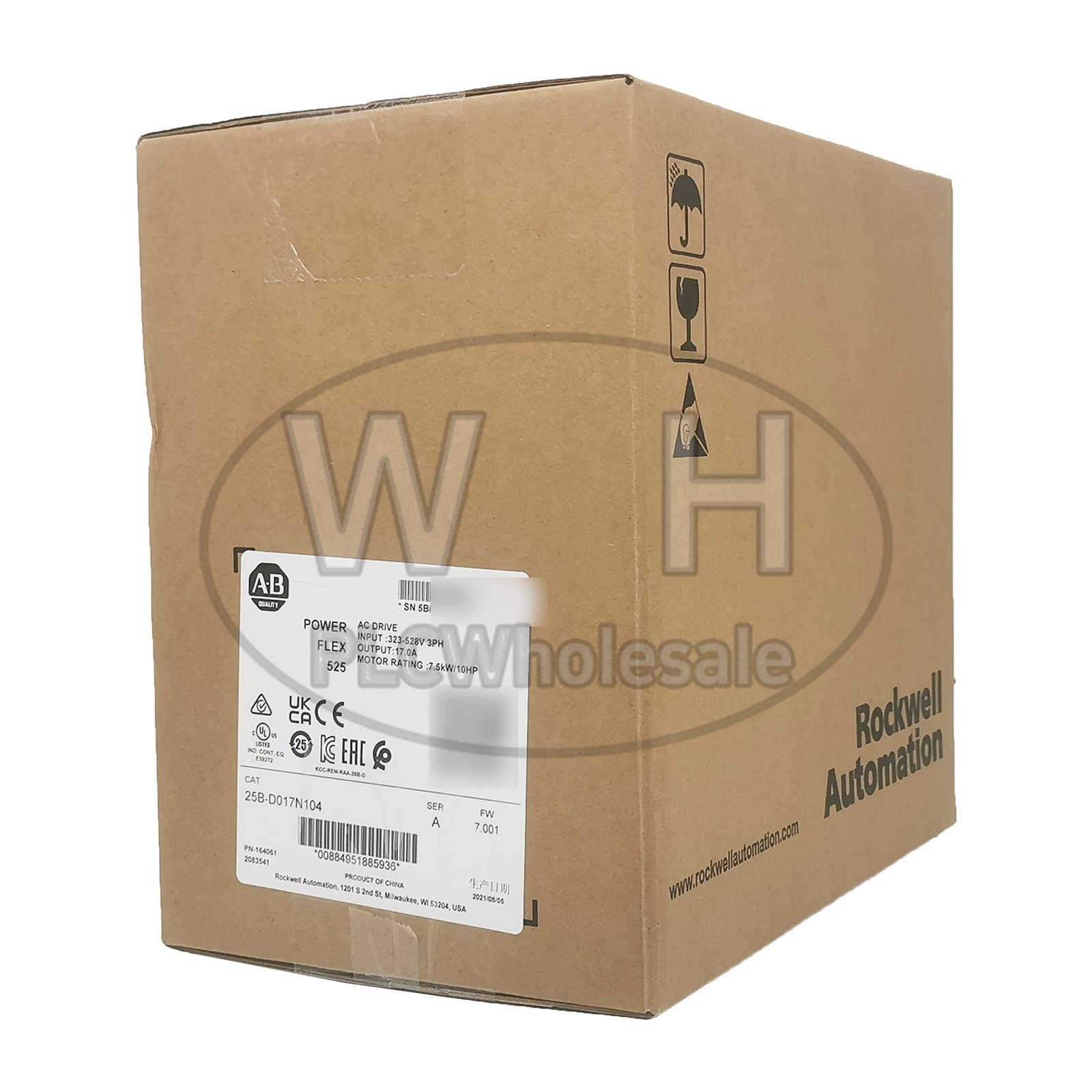 AllenBradley 25B-D017N104 PowerFlex 525 7.5kW 10Hp AC Drive Variable Frequency