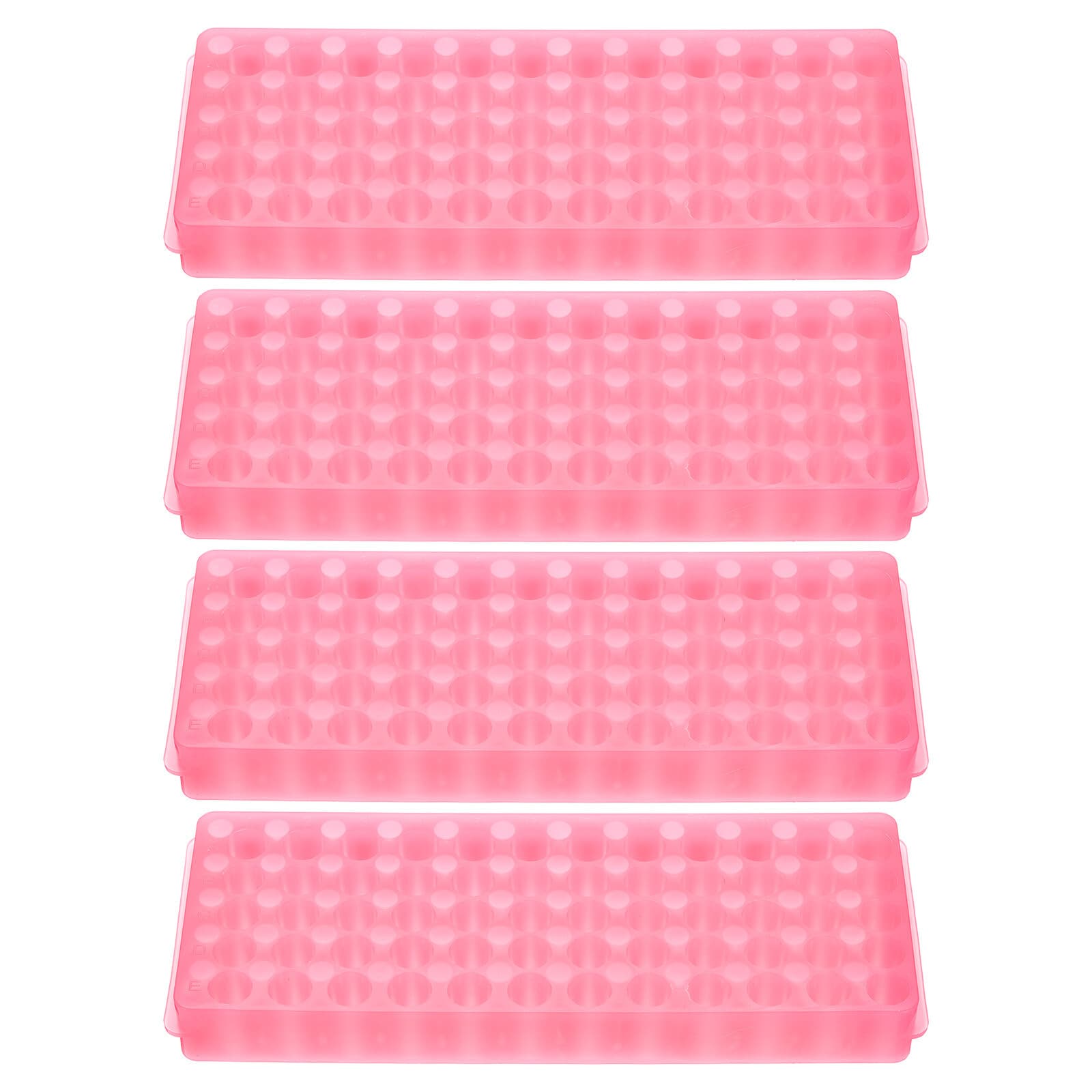 60 Wells Tube Rack, 4 Pcs Vial Rack for Tubes 0.2/0.5/1.5/2ml, Pink