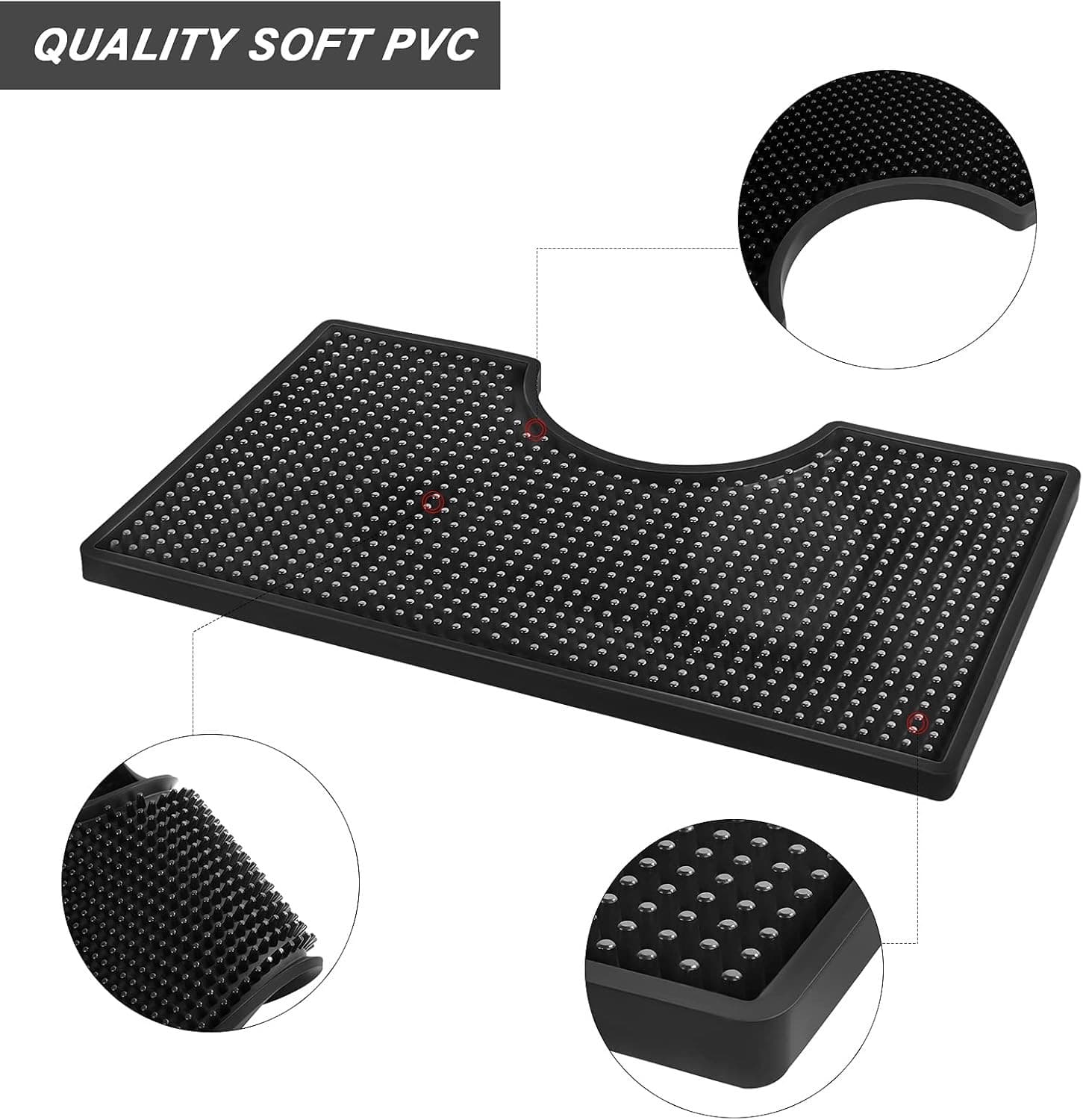 Beer Drip Tray, Non-Slip PVC Kegerator Surface Mount Drip Tray Mat, Beverage Bar 3