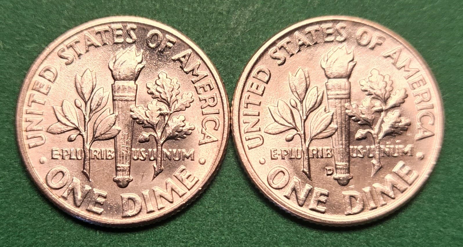 1958 P D (2 coins) Roosevelt Dimes from original BU rolls - 60 Sold 2