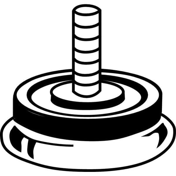 Leveling Glides, Screw-In, Round, 7/8", Pk24, 9449 2