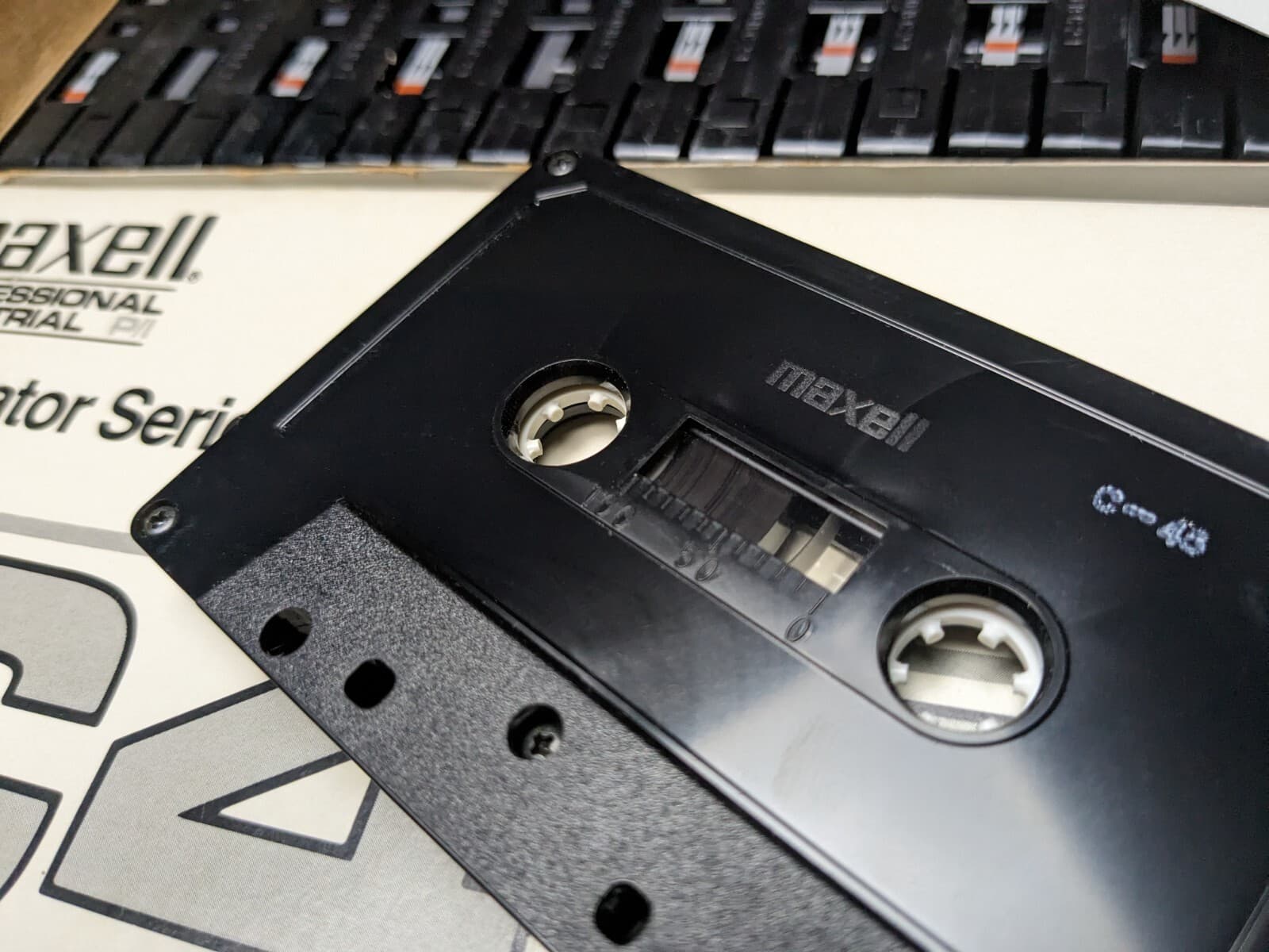 4-in-1 Maxell Test/Calibration audio cassette tape: L/R, level, speed, azimuth 4