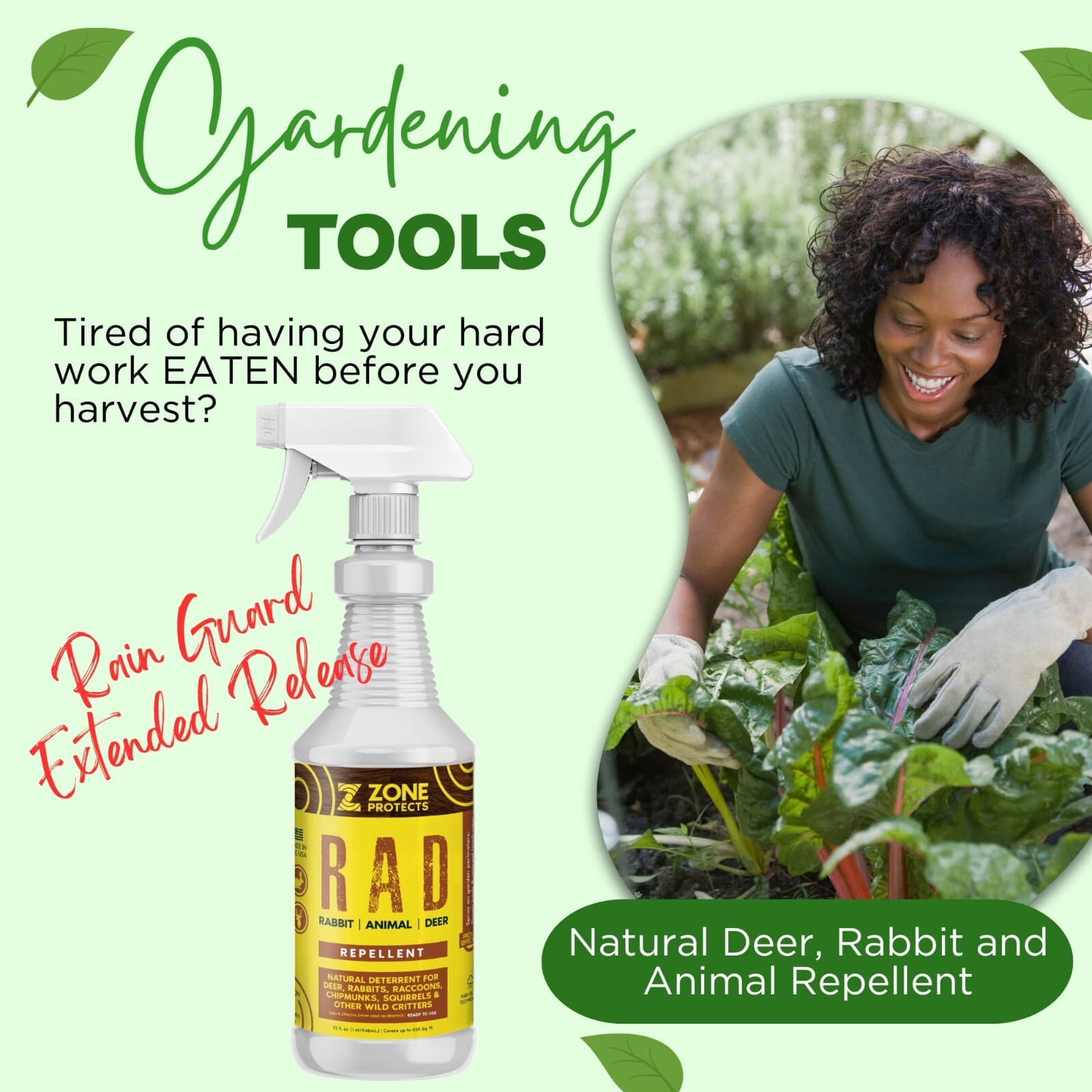 R.A.D.; Rabbit, Animal, Deer Repellent; Keep Deer and Rabbits Out of Your Garden 4