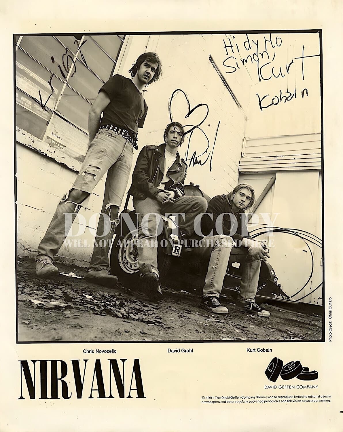 Nirvana Poster 11 X 14 | Rare 1991 Band Portrait | Picture | Photo | Art Print