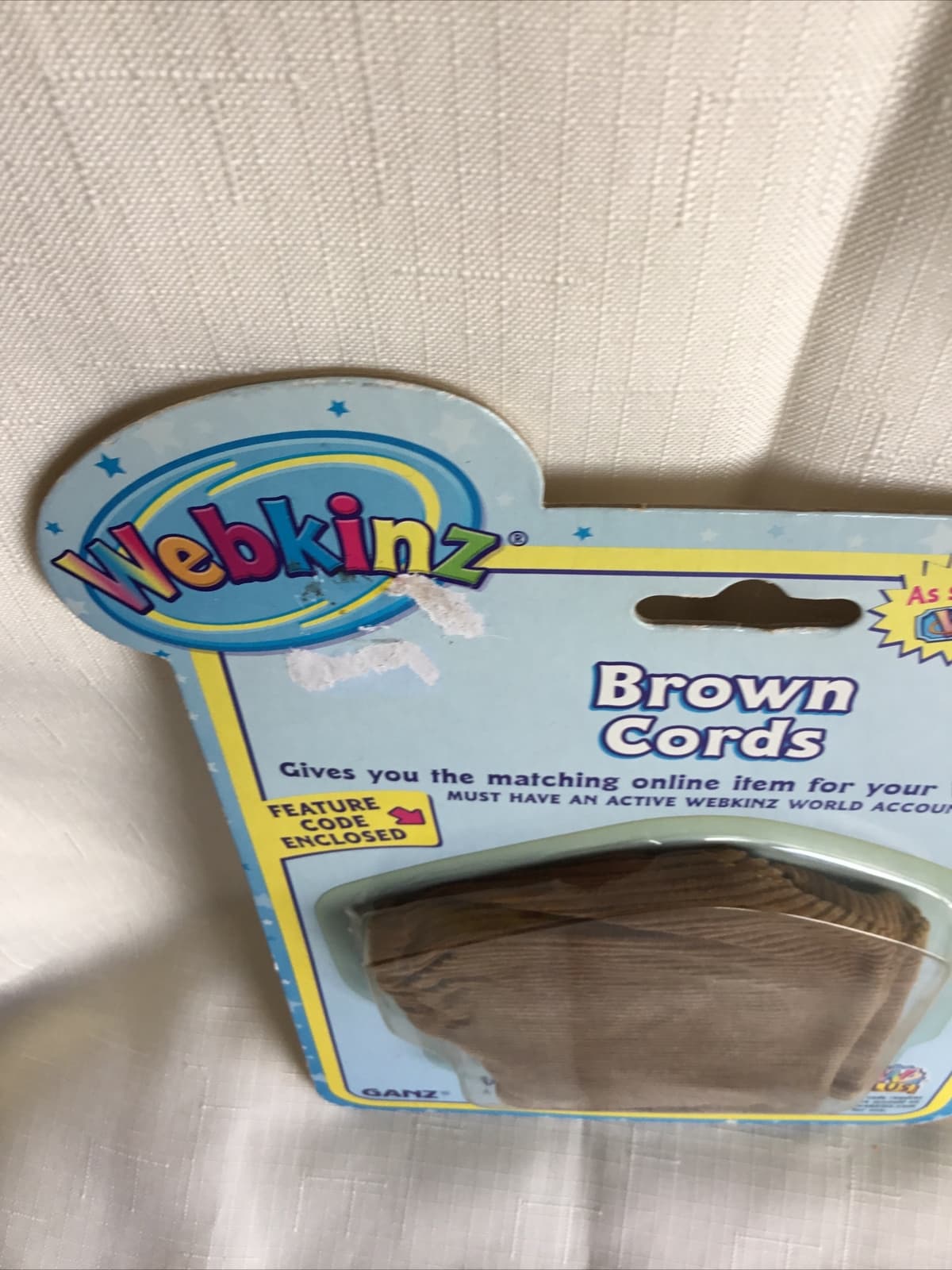 NEW, Webkinz Brown Cords pants in package with code 4