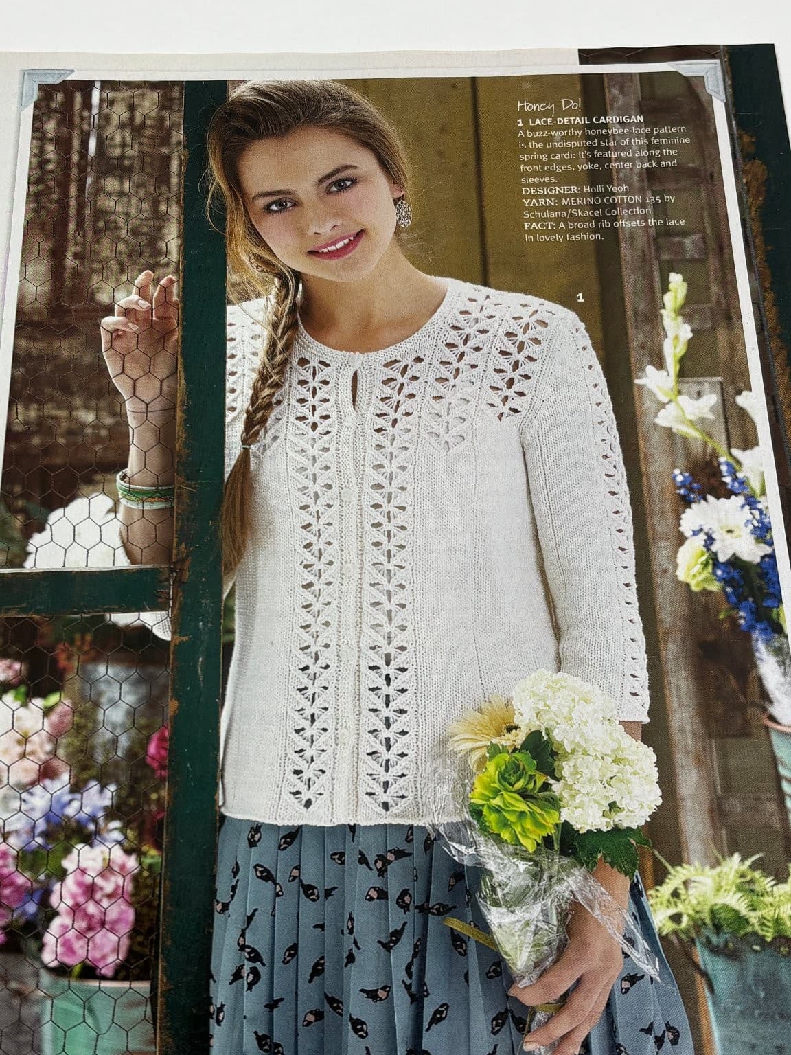 Lace Detail Cardigan Knitting Pattern Sizes XS-XL Magazine Pages