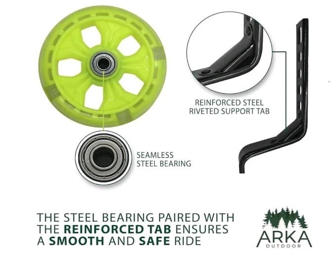 Bicycle Training Wheels for12 14 16 18 20 Inch Kids Bike. Multicolored LED 5